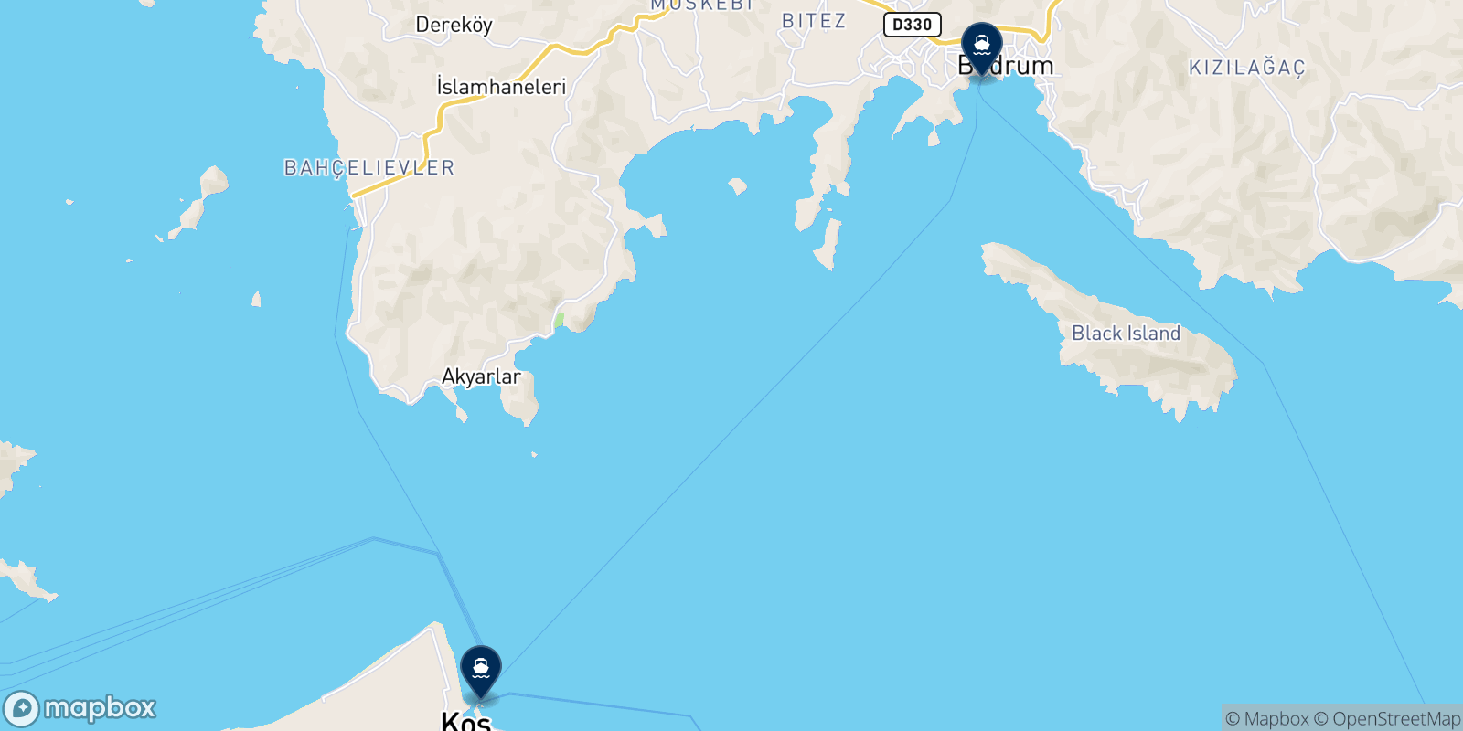 Exas Shipping Service destination map