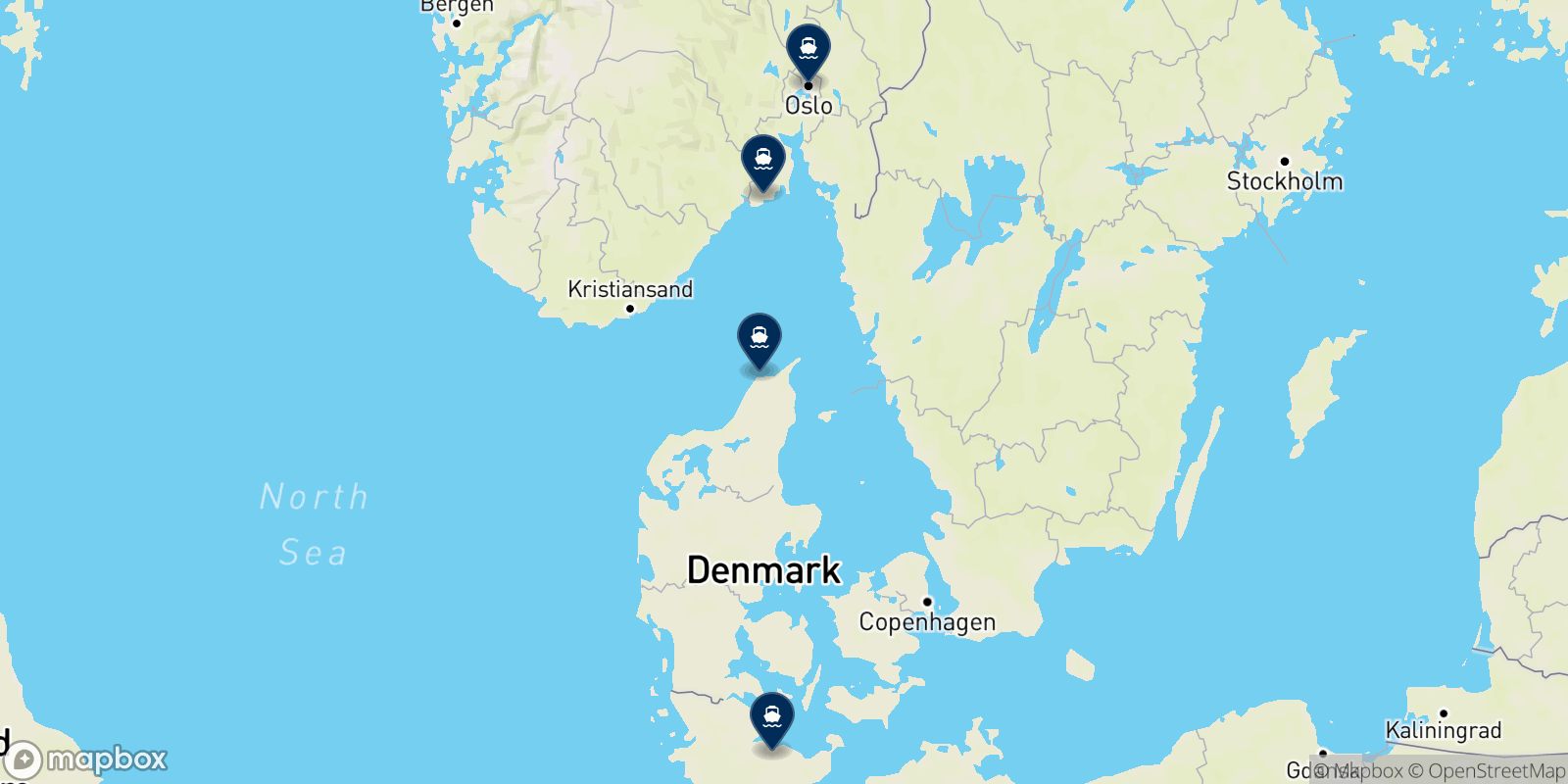 Color Line destinations map