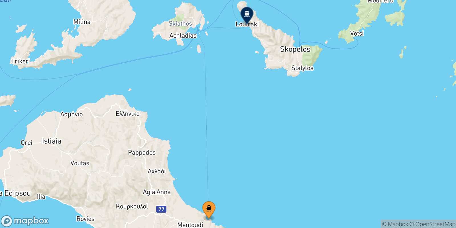 Mantoudi (Evia) Agnontas (Skopelos) route map