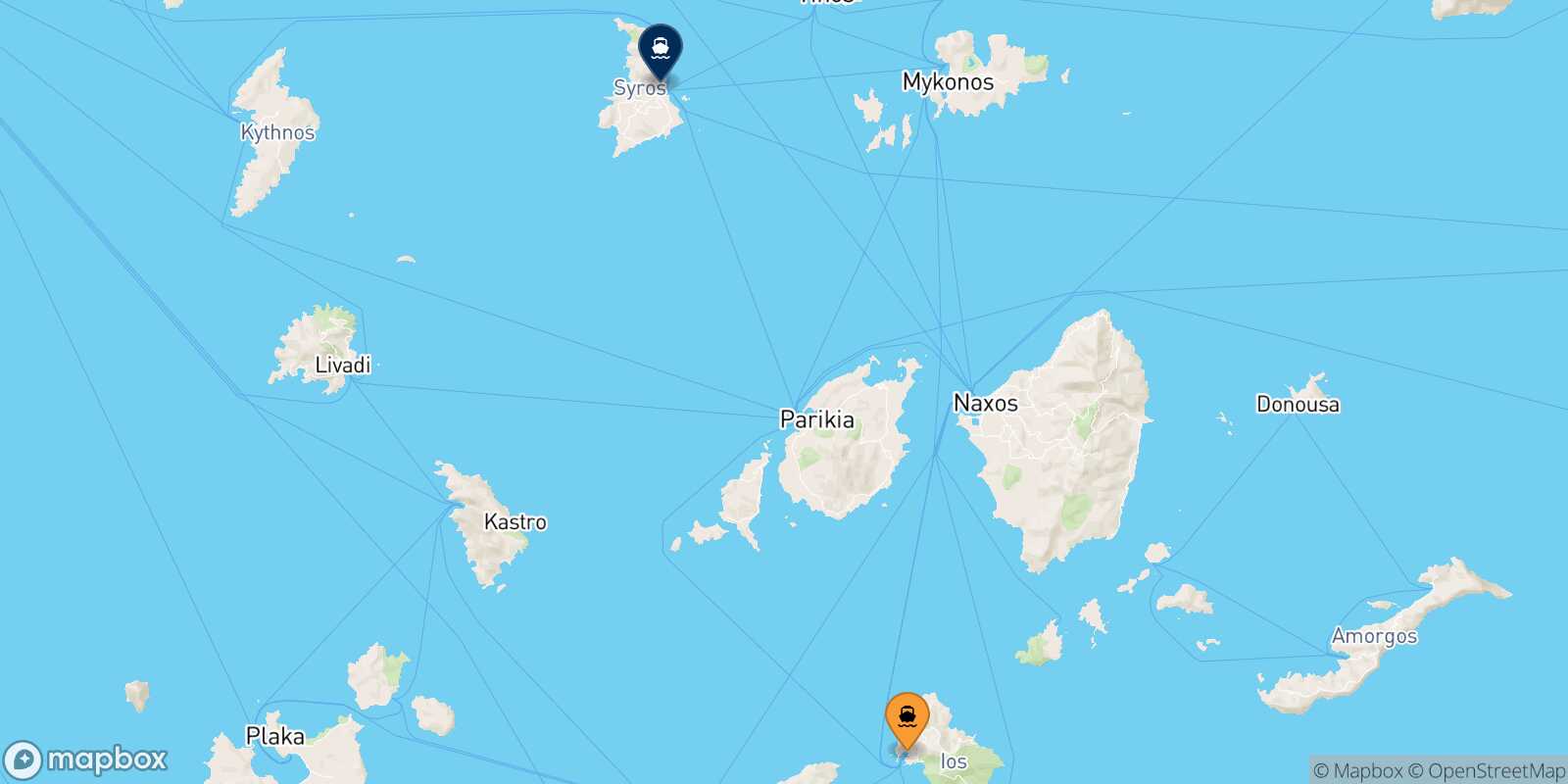 Ios Syros route map