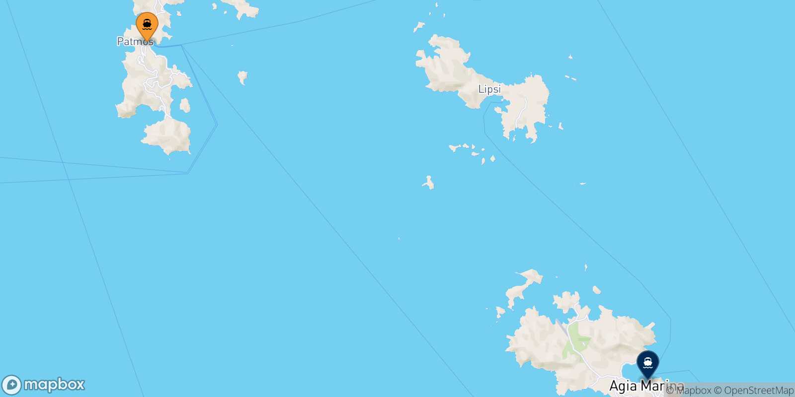 Patmos Leros route map