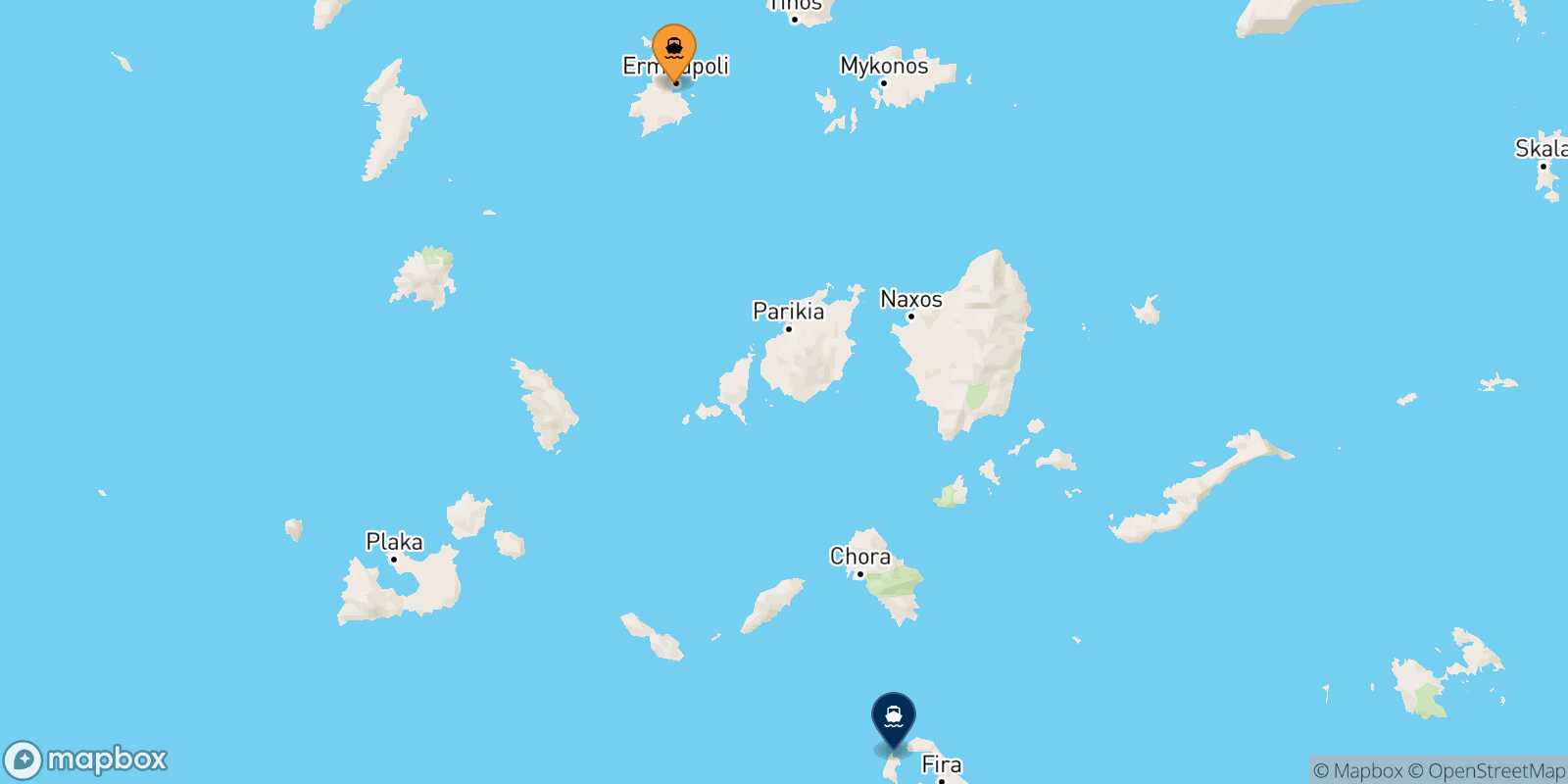 Syros Thirassia route map