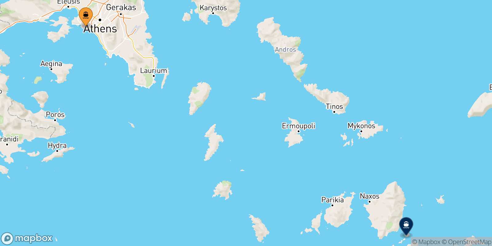 Piraeus Koufonissi route map