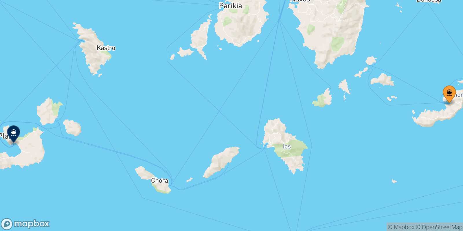 Katapola (Amorgos) Milos route map