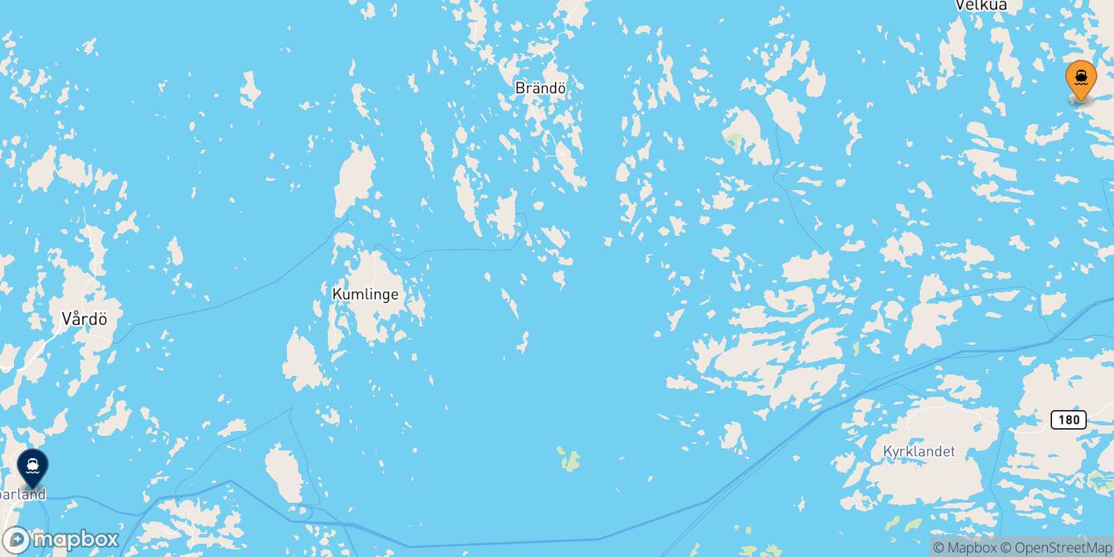 Turku Långnäs route map