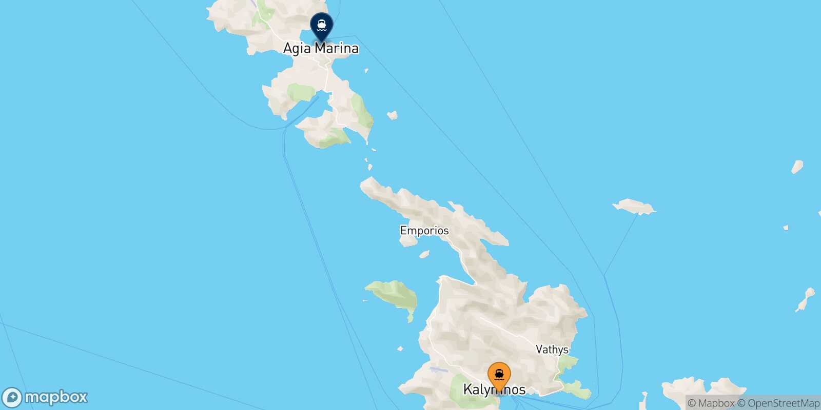 Kalymnos Agia Marina (Leros) route map