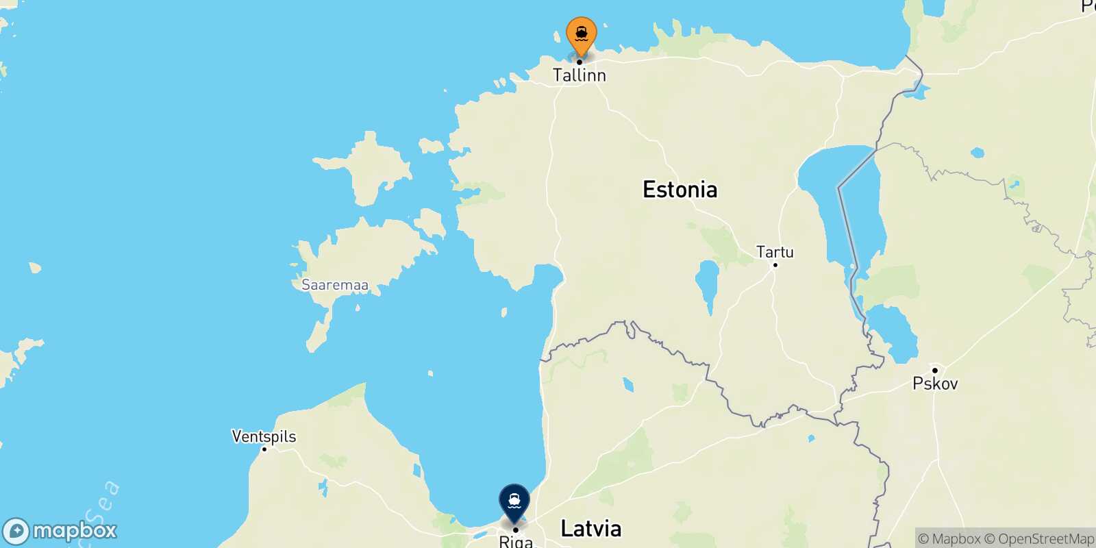 Tallinn Riga route map