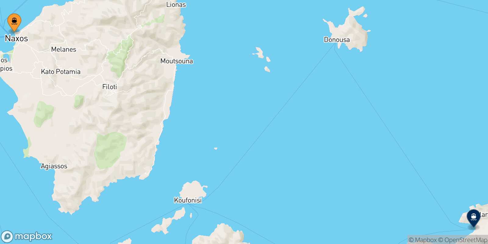 Naxos Aegiali (Amorgos) route map