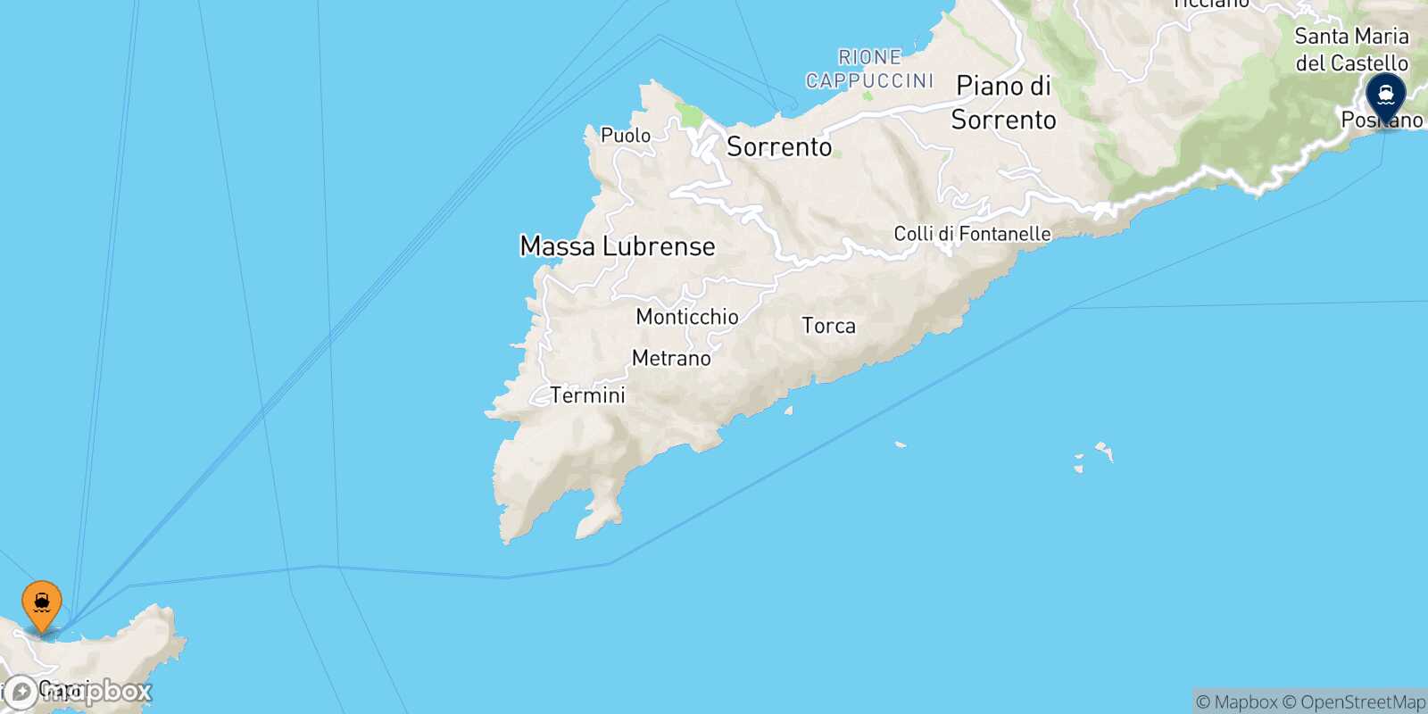 Capri Positano route map