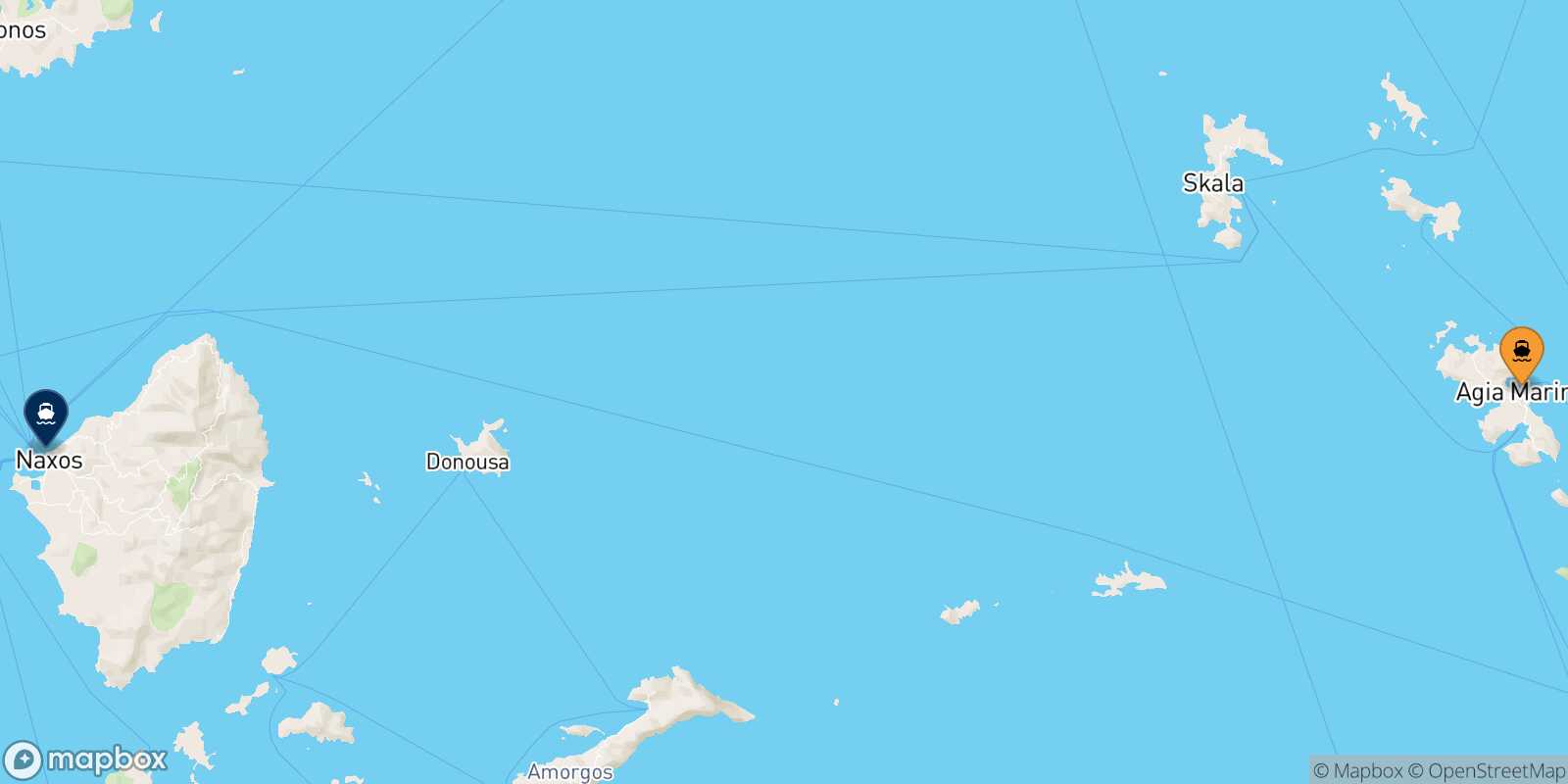 Leros Naxos route map