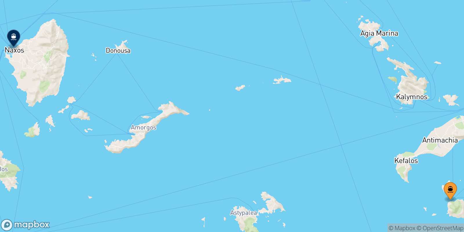 Nisyros Naxos route map