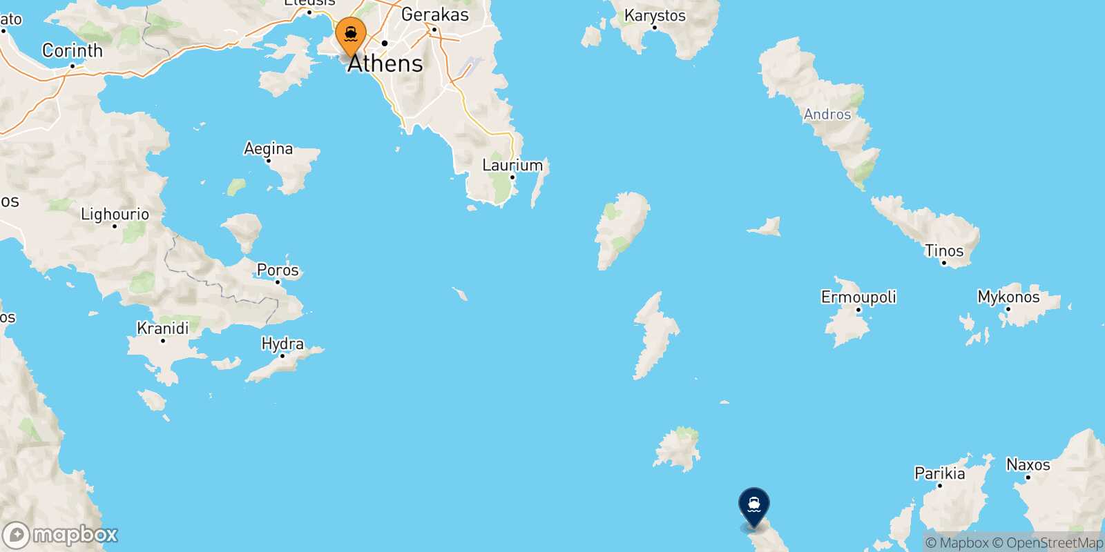 Piraeus Sifnos route map
