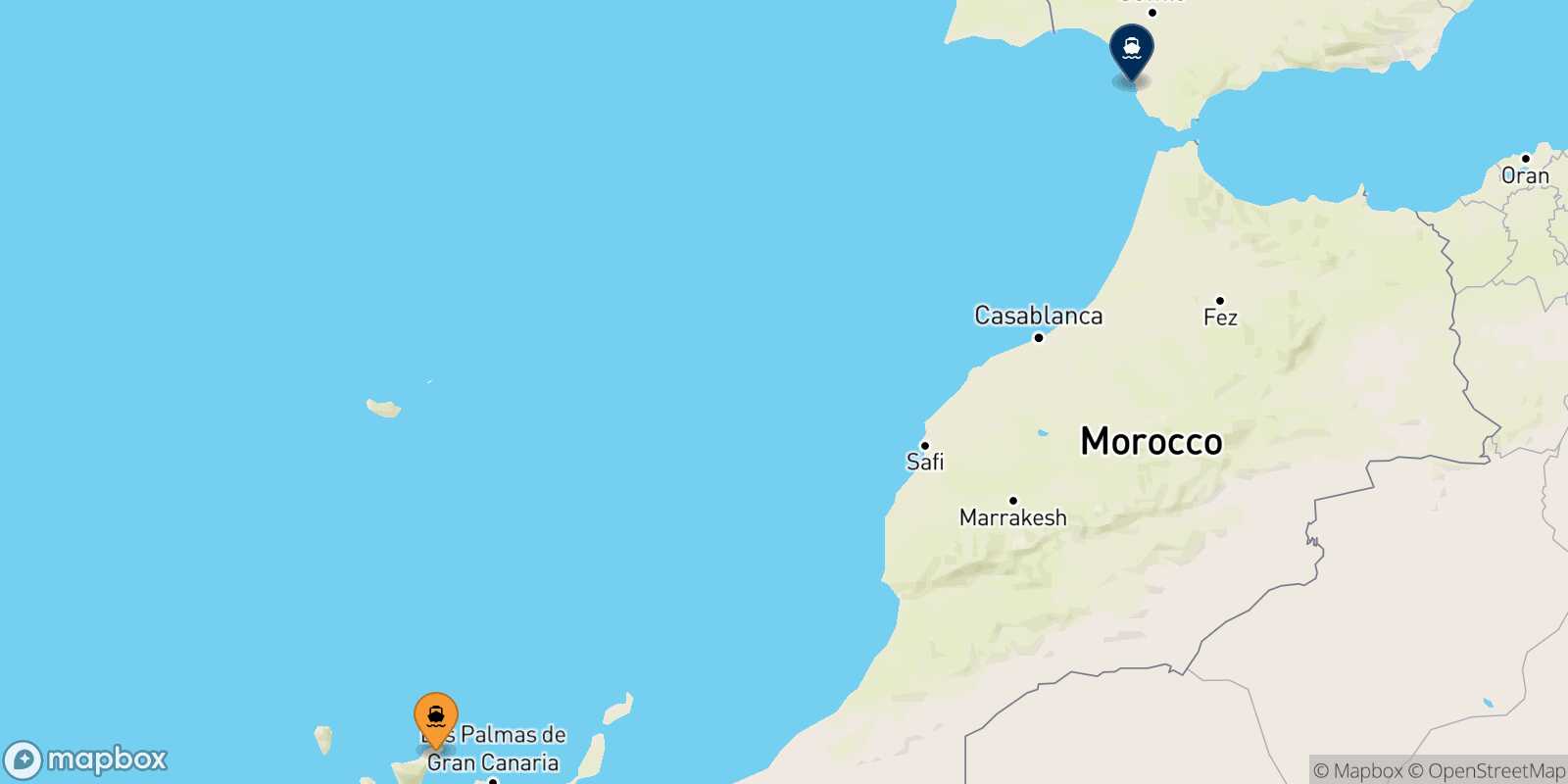 Santa Cruz De Tenerife Cadiz route map