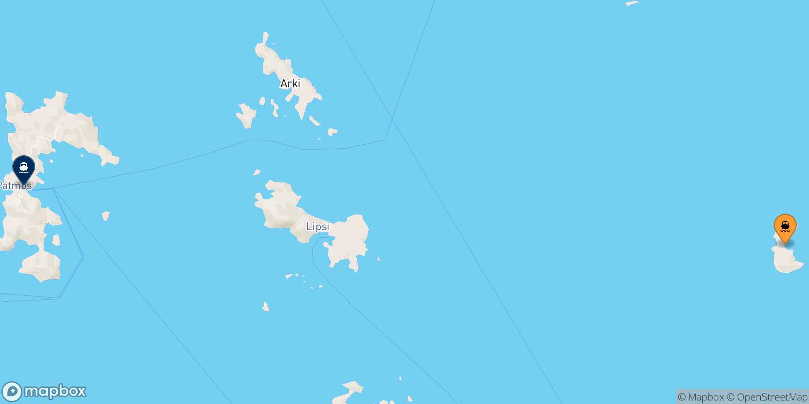 Farmakonisi Patmos route map