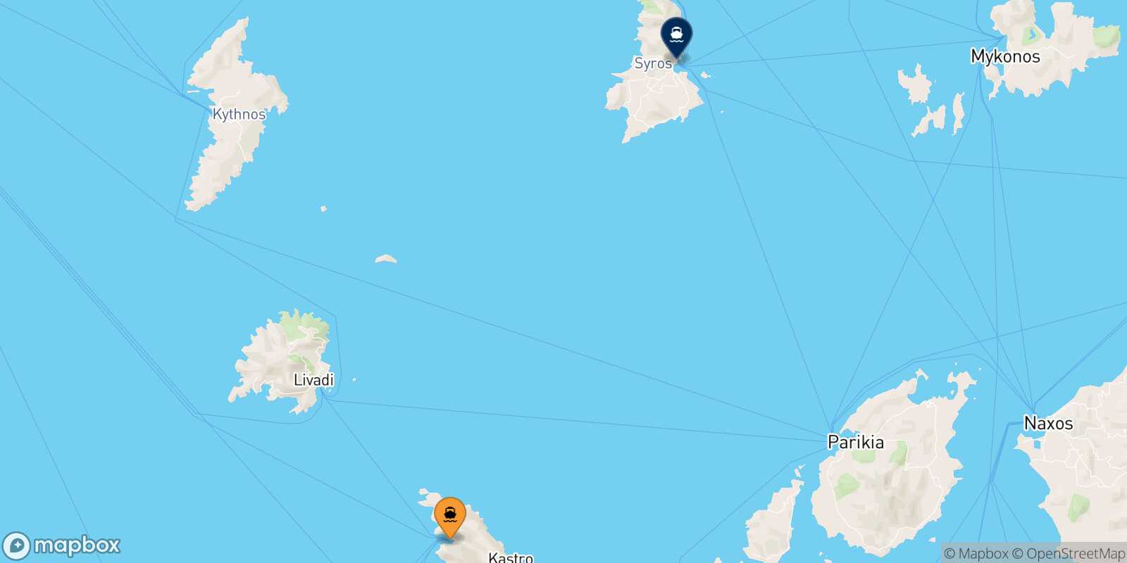 Sifnos Syros route map