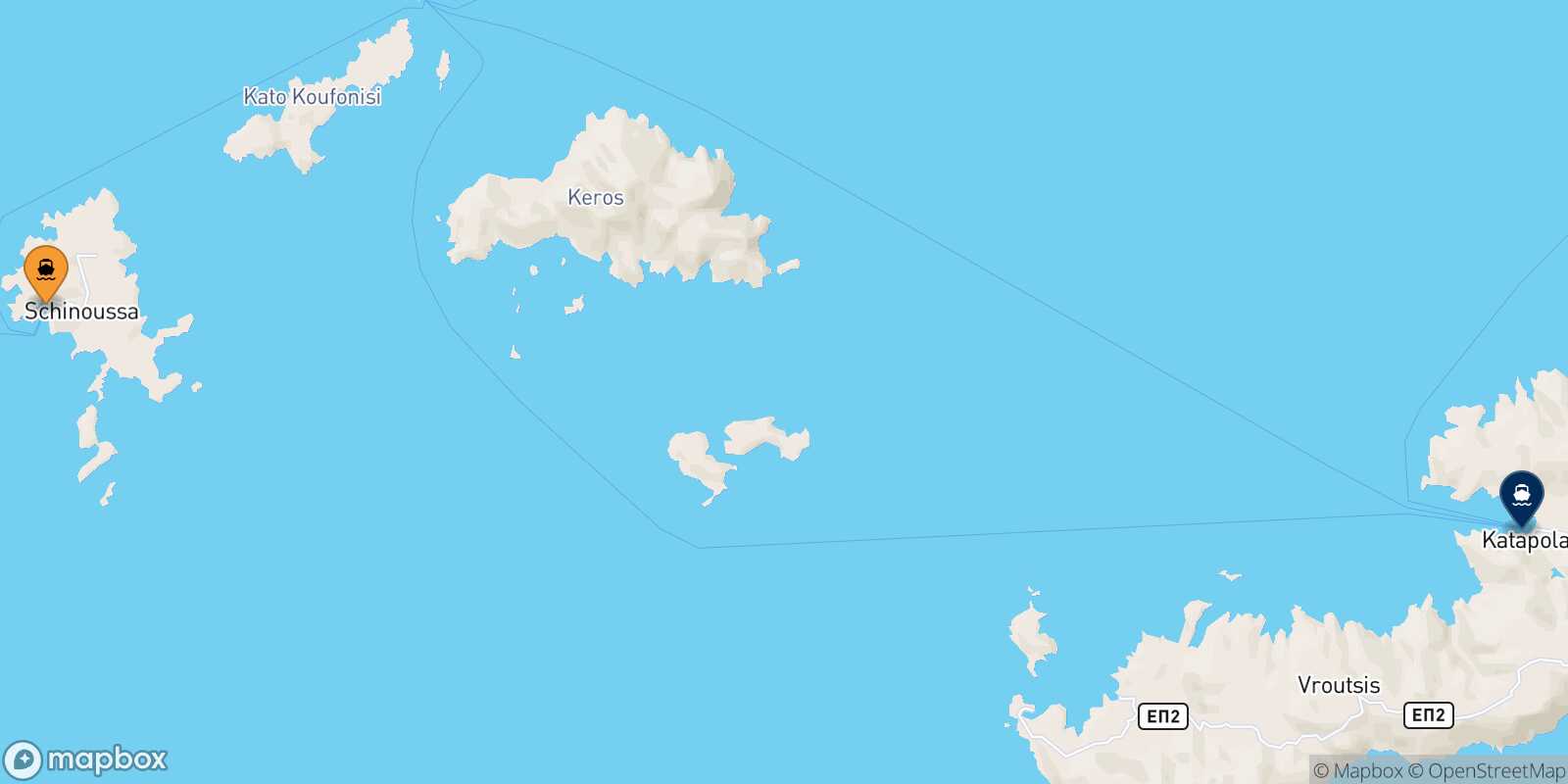 Schinoussa Katapola (Amorgos) route map