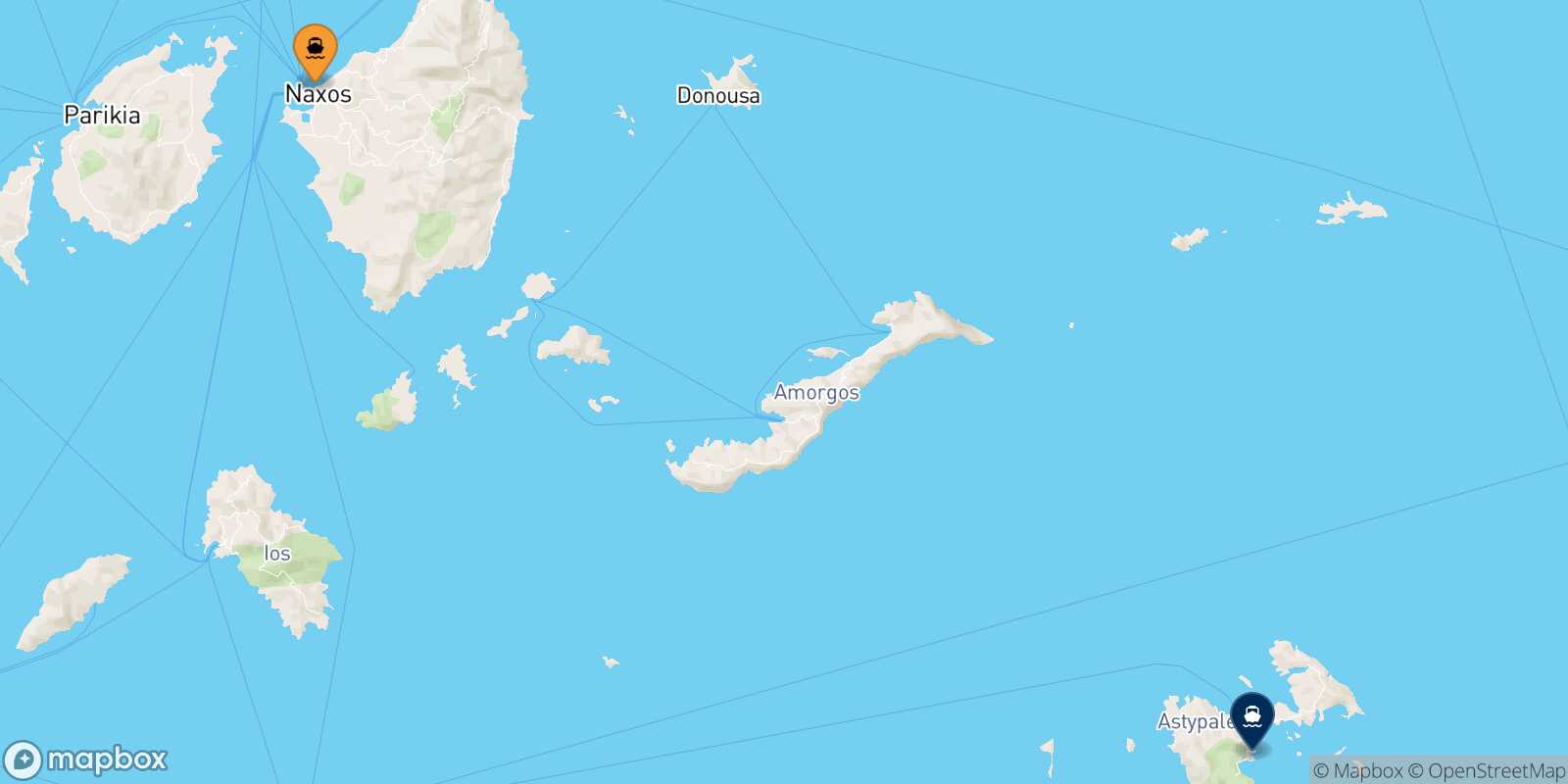 Naxos Astypalea route map
