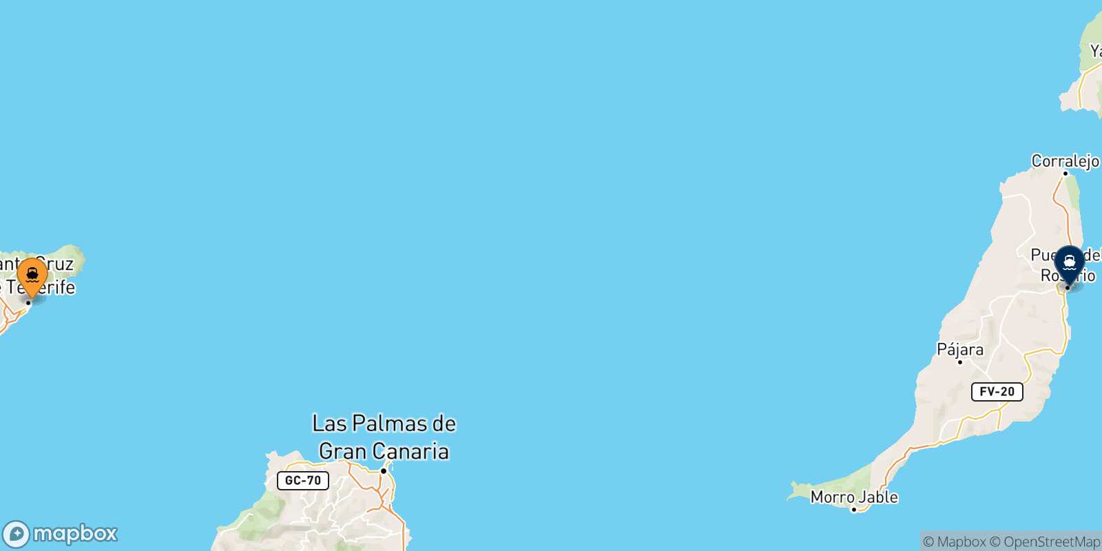Santa Cruz De Tenerife Puerto Del Rosario (Fuerteventura) route map