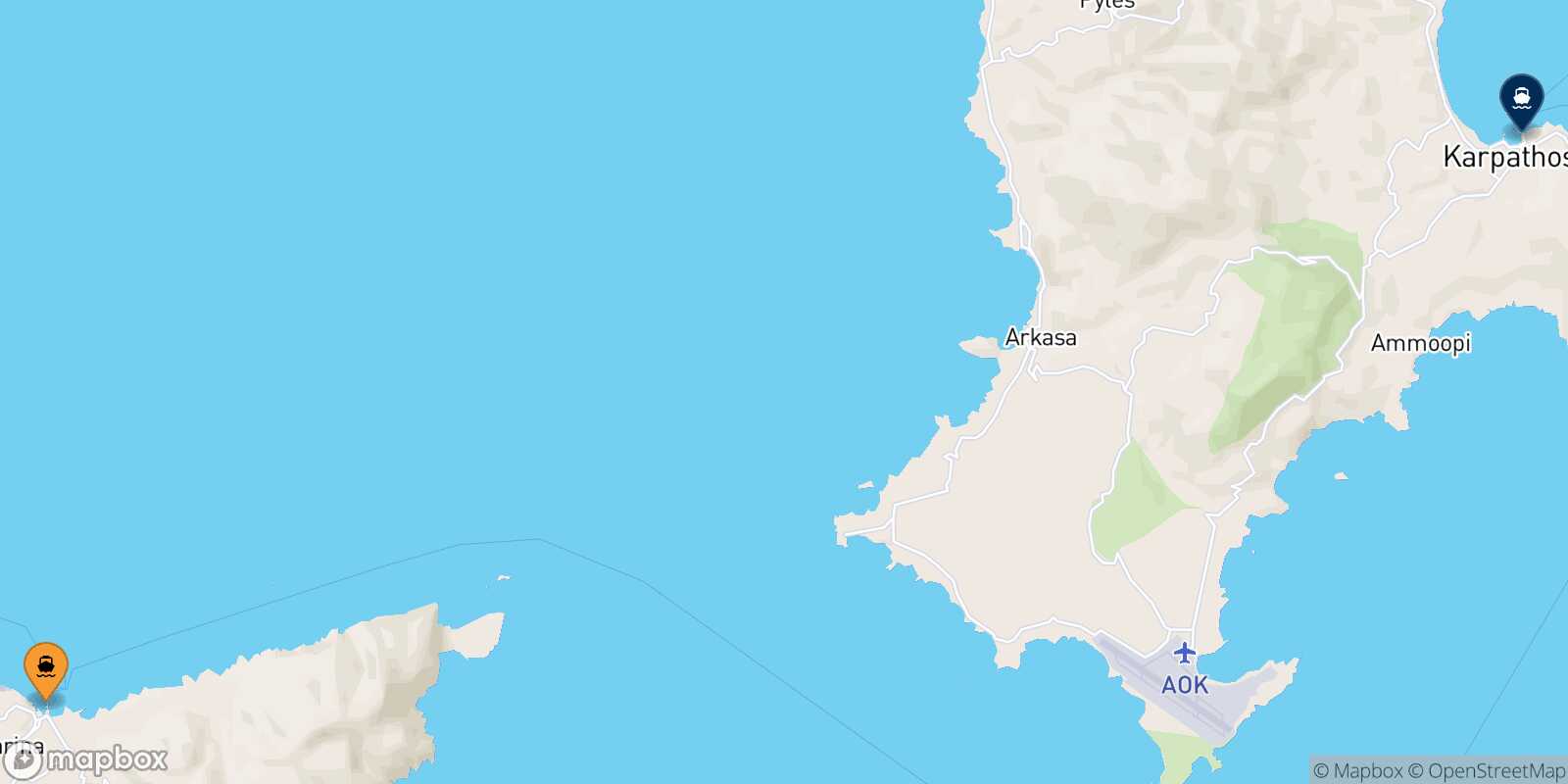 Kasos Karpathos route map
