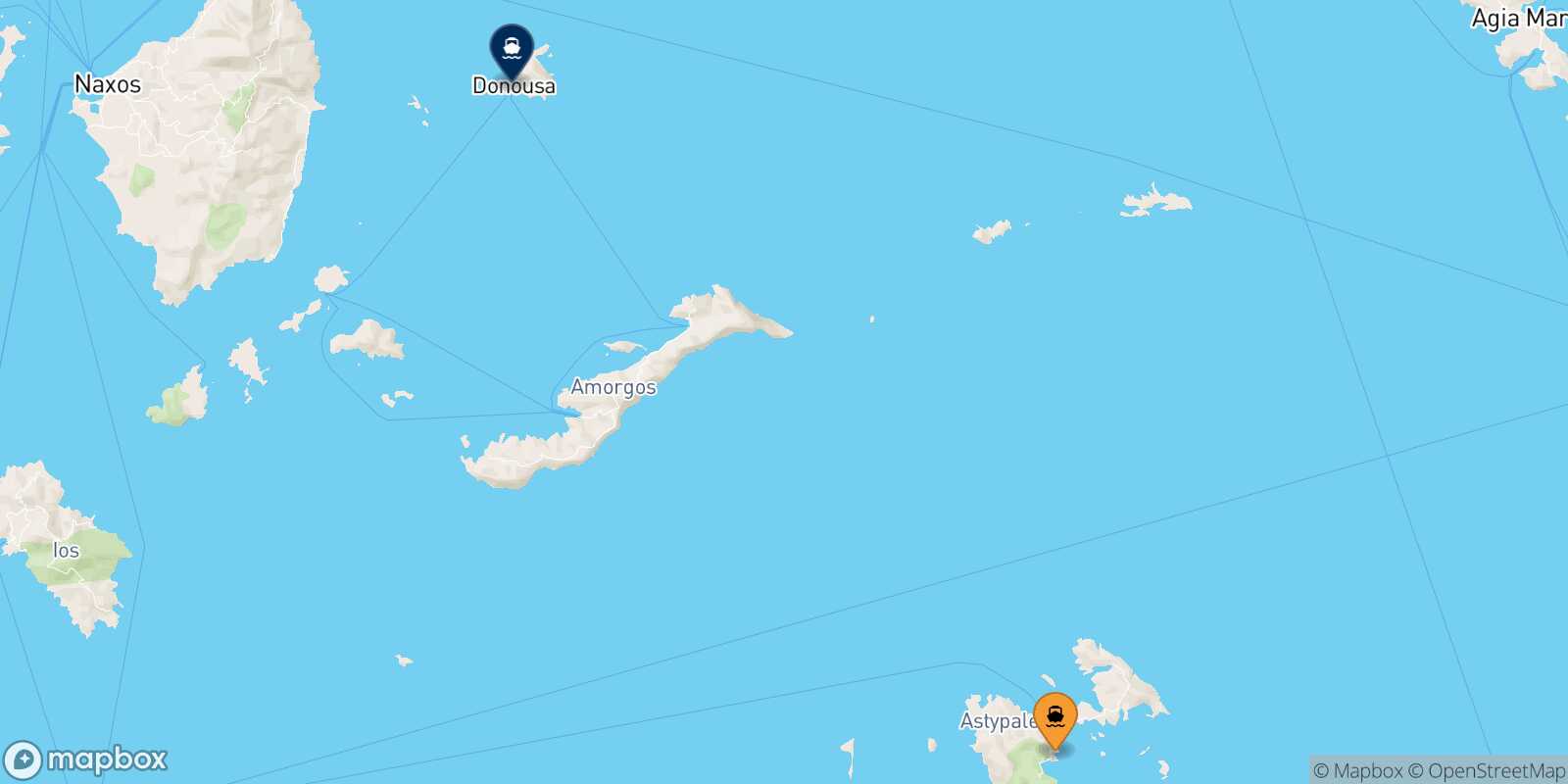 Astypalea Donoussa route map