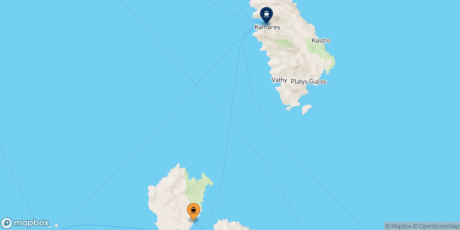 Kimolos Sifnos route map