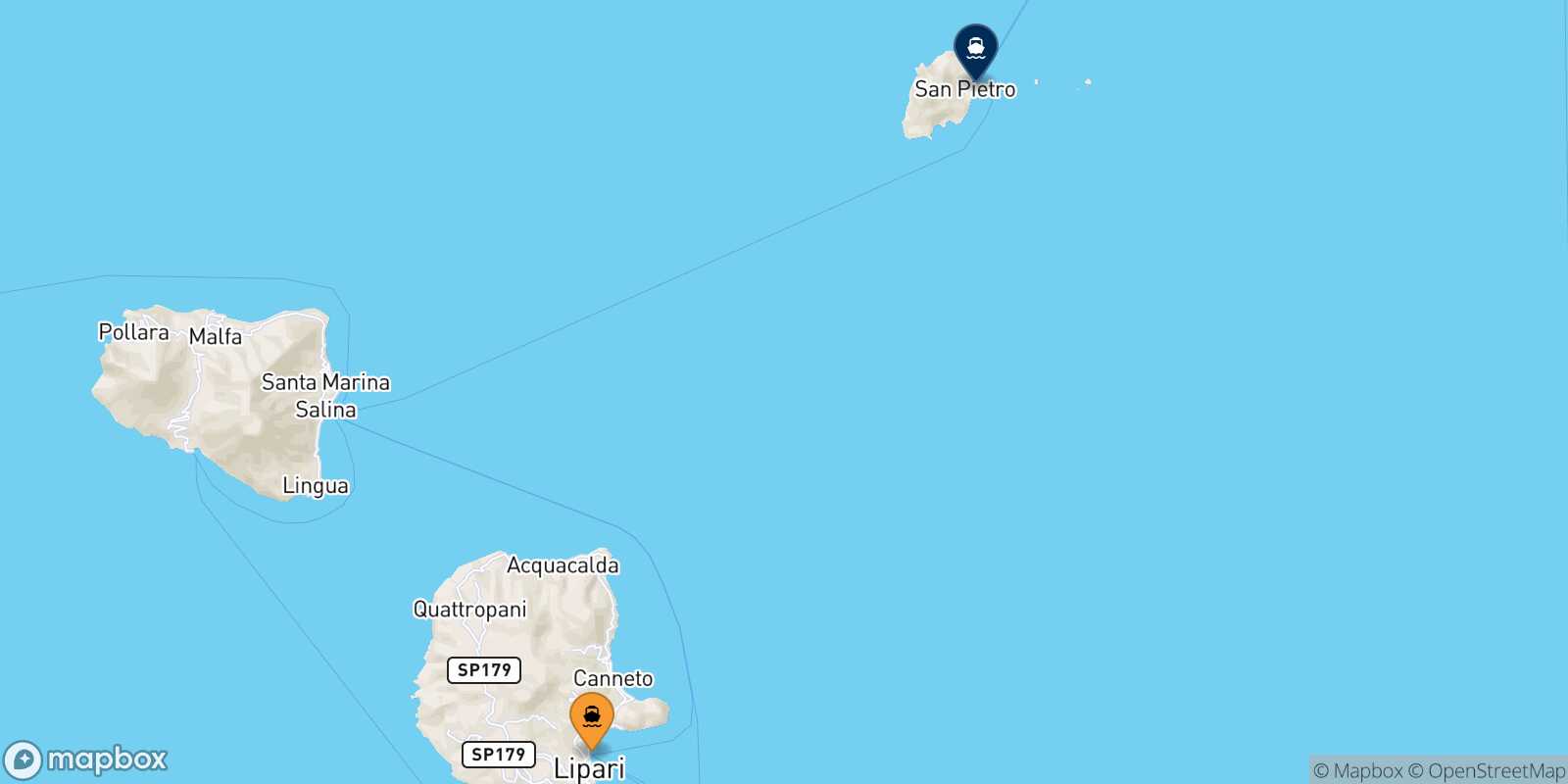 Lipari Panarea route map