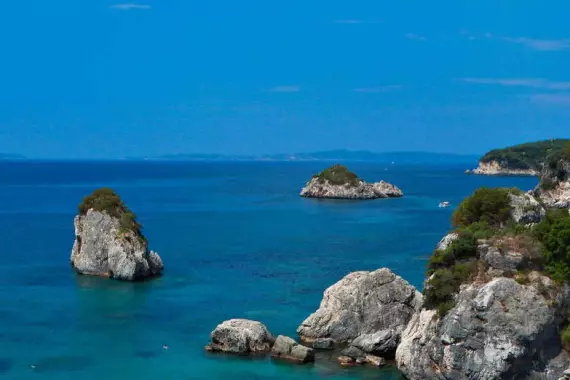 panoramic view of the Syvota coast on Igoumenitsa, Greece.