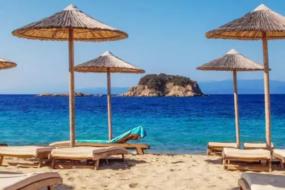 A beach on Skiathos, in the Sporades.