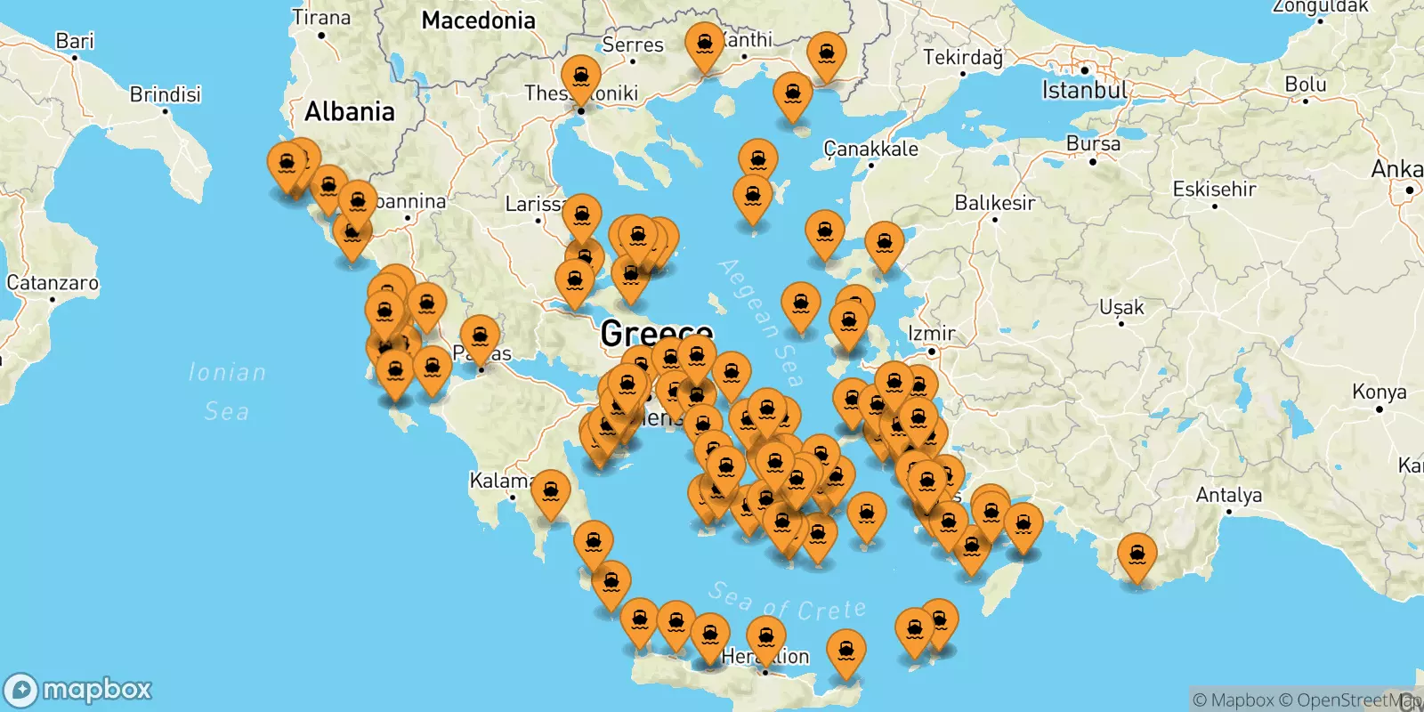 Ferries from Greece to Greece