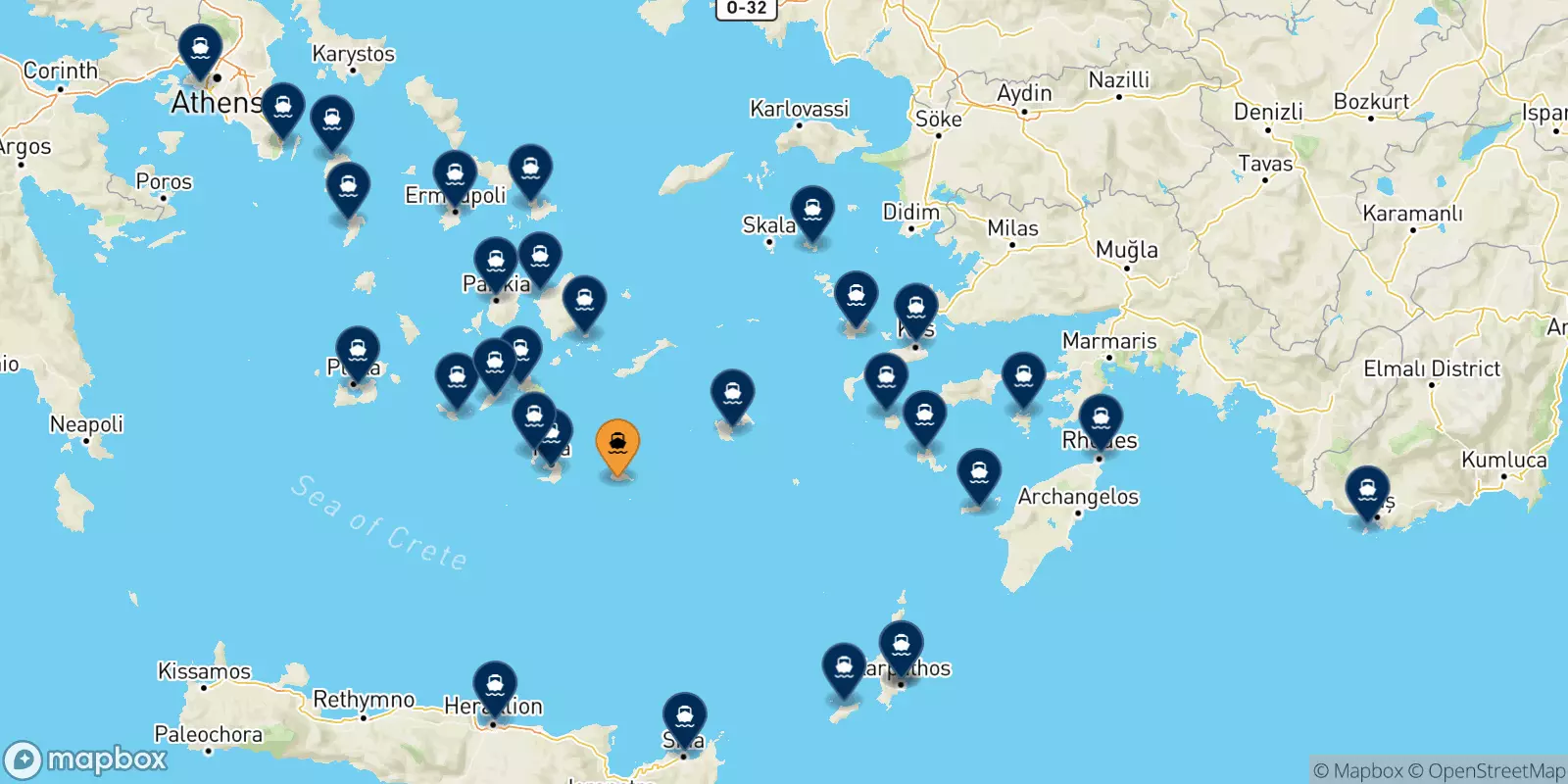 Ferries from Anafi to Greece