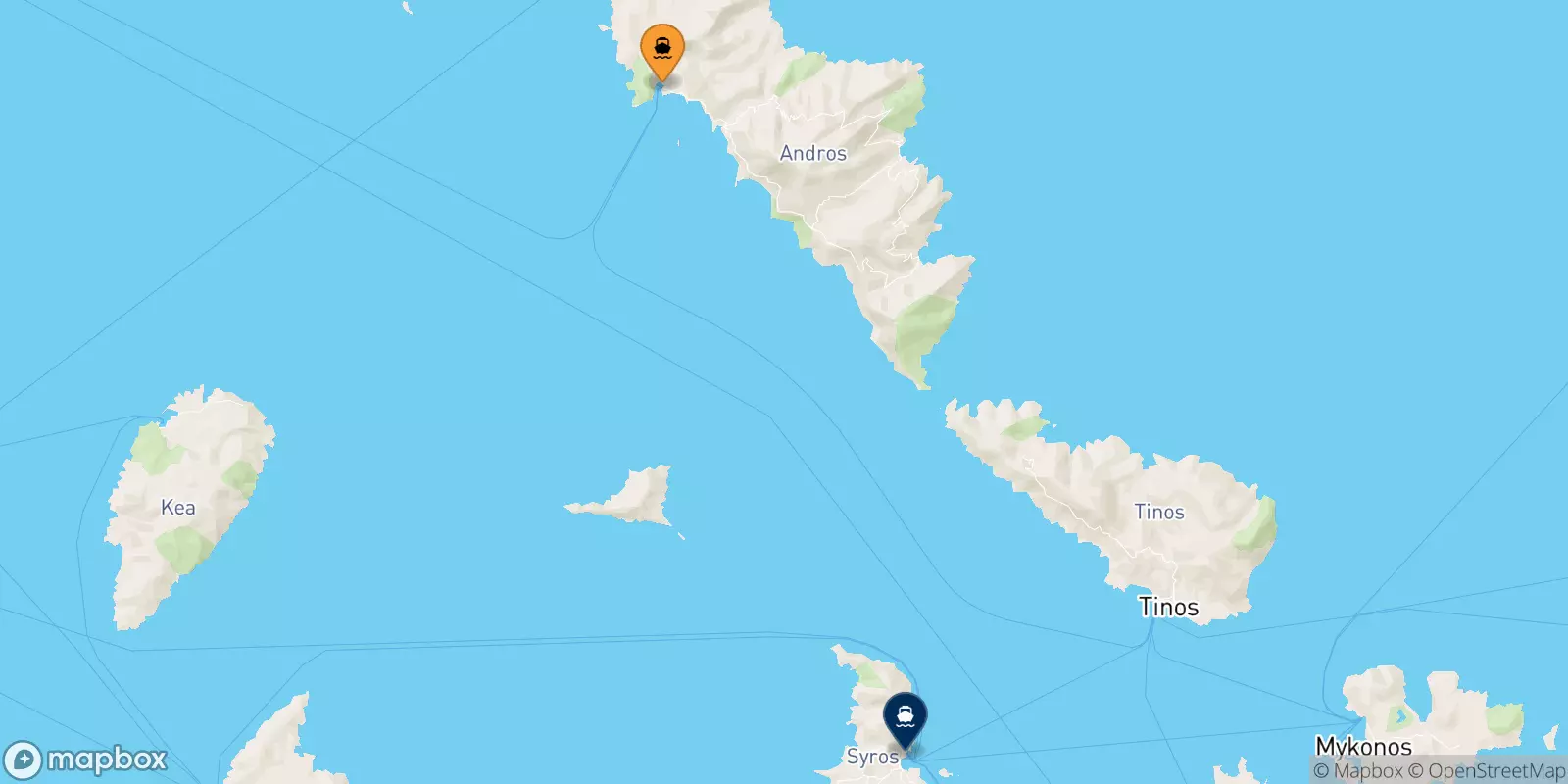 Ferries from Andros to Syros