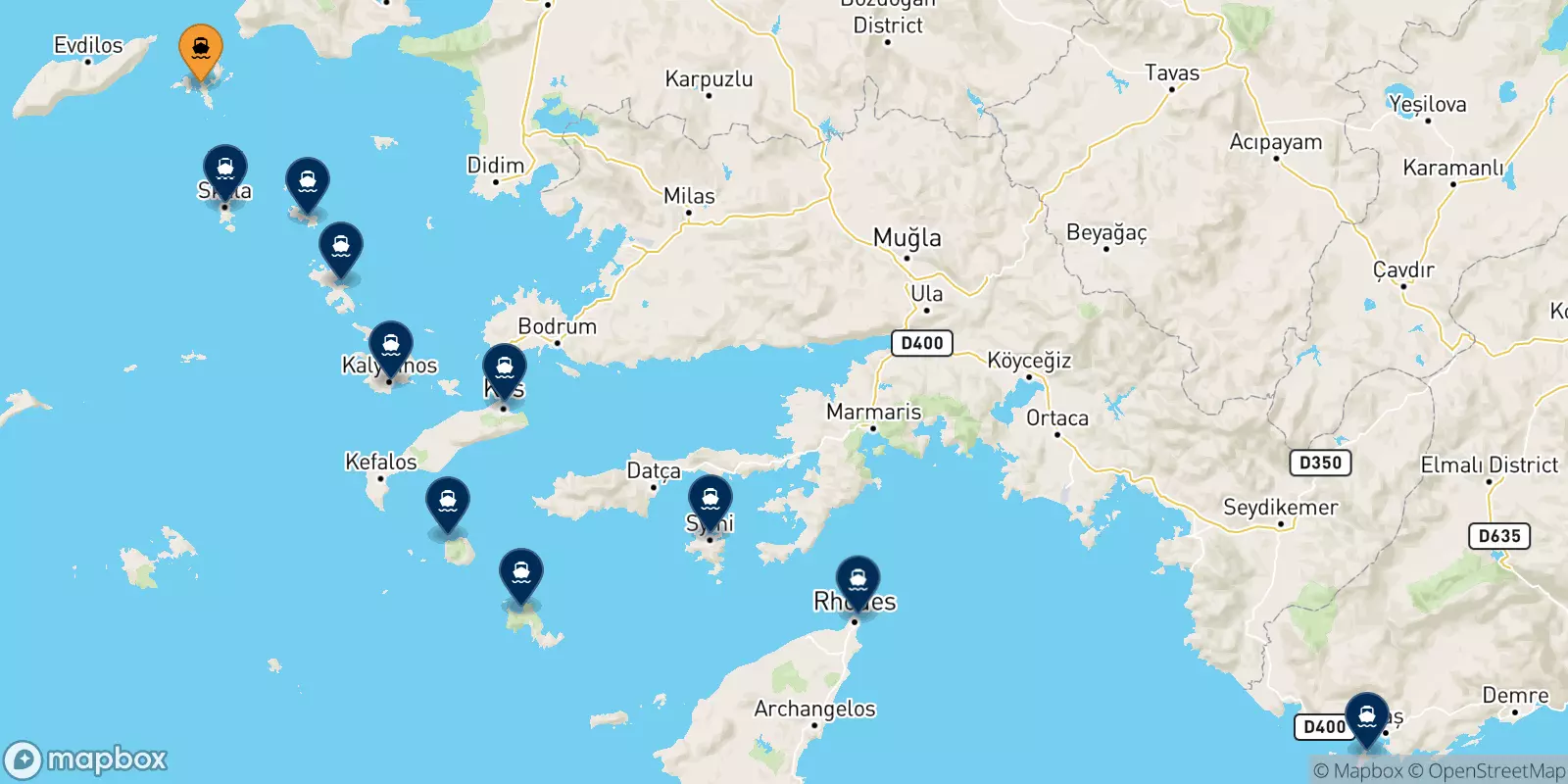 Ferries from Fourni to the Dodecanese Islands