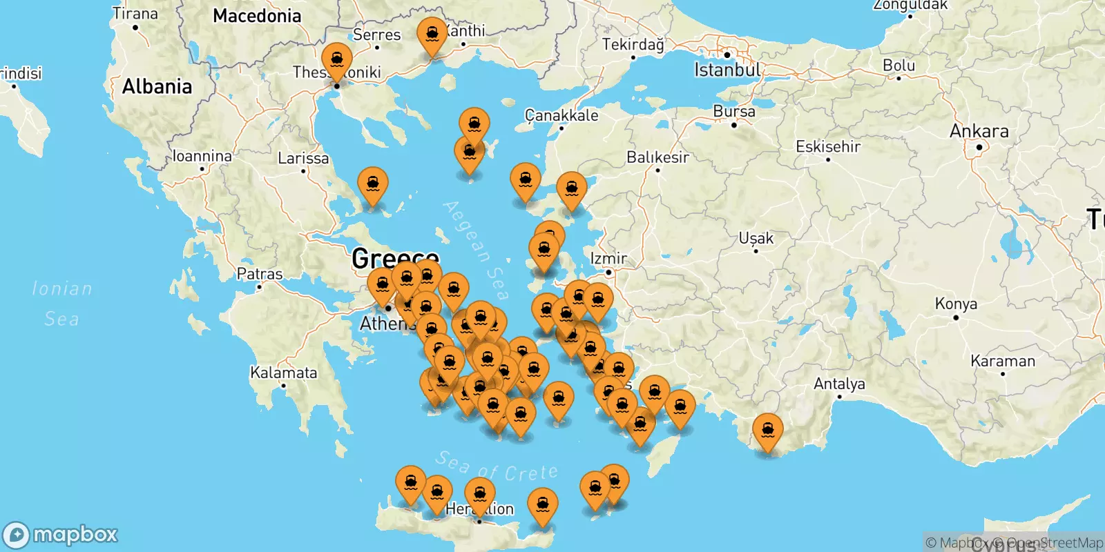 Ferries from Greece to the Cyclades Islands