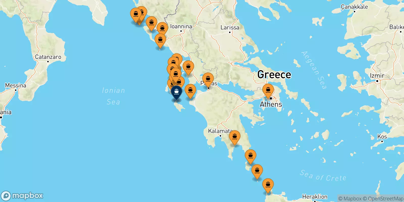 Ferries from Greece to the Ionian Islands