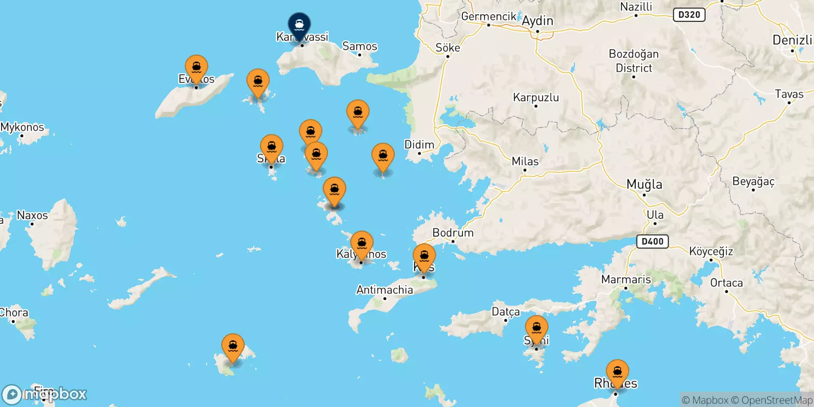 Ferries from Greece to Pythagorio (Samos)