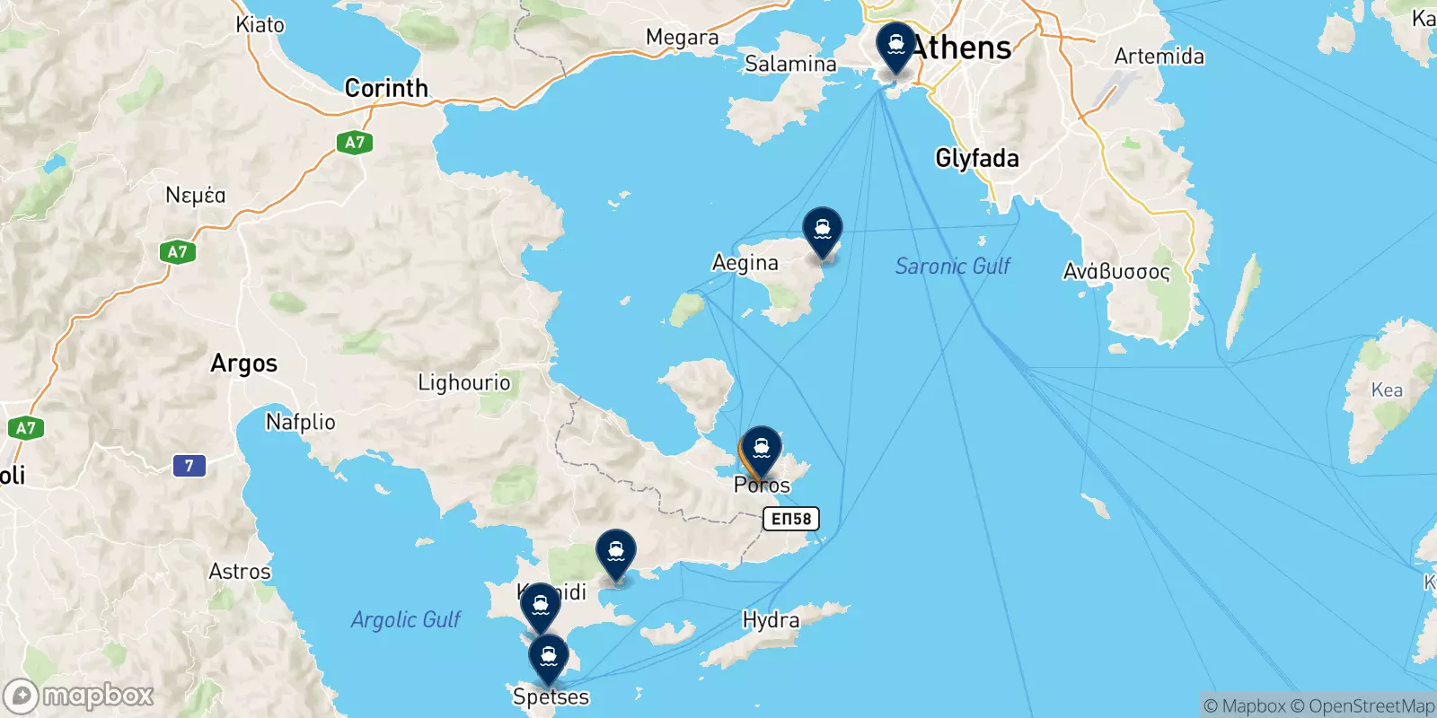 Ferries from Hydra to Greece