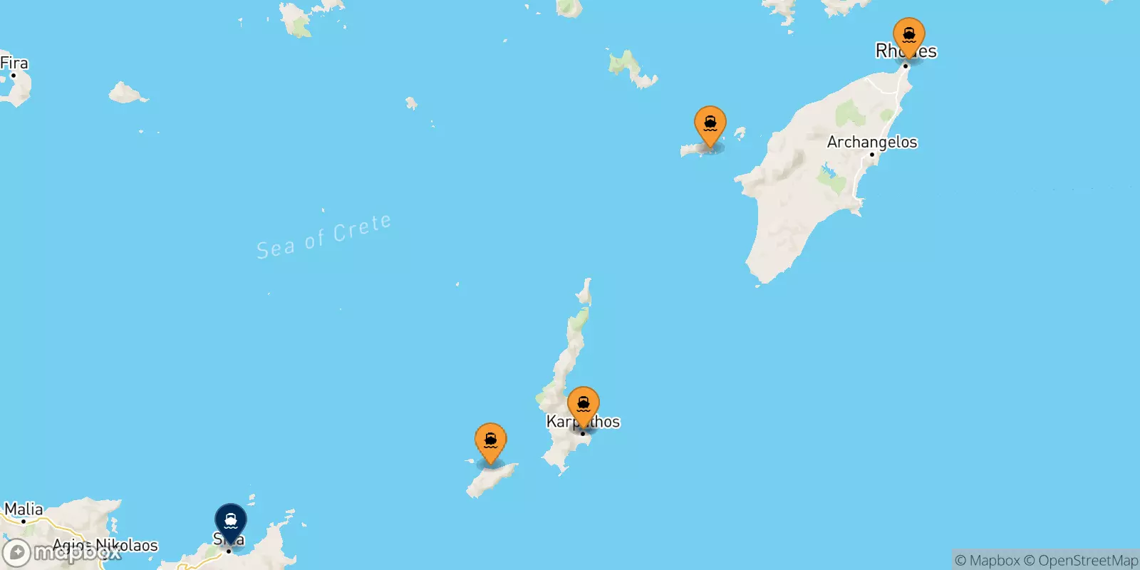 Ferries from the Dodecanese Islands to Sitia