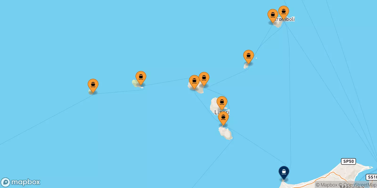 Ferries from the Aeolian Islands to Milazzo