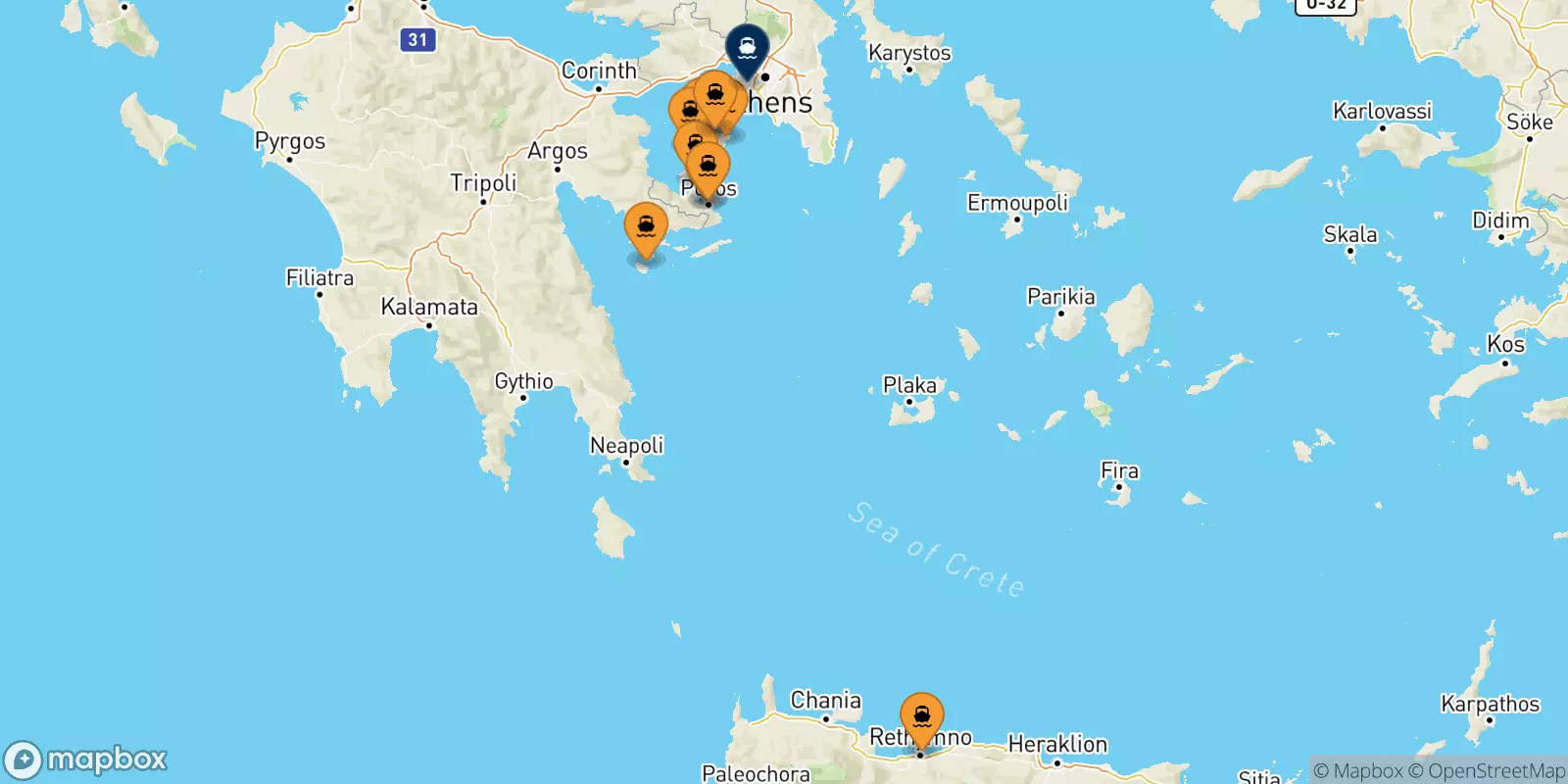 Ferries from the Saronic Islands to Piraeus