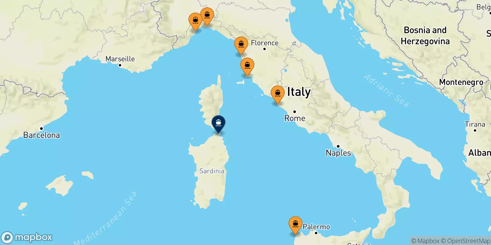 Ferries from Italy to Golfo Aranci