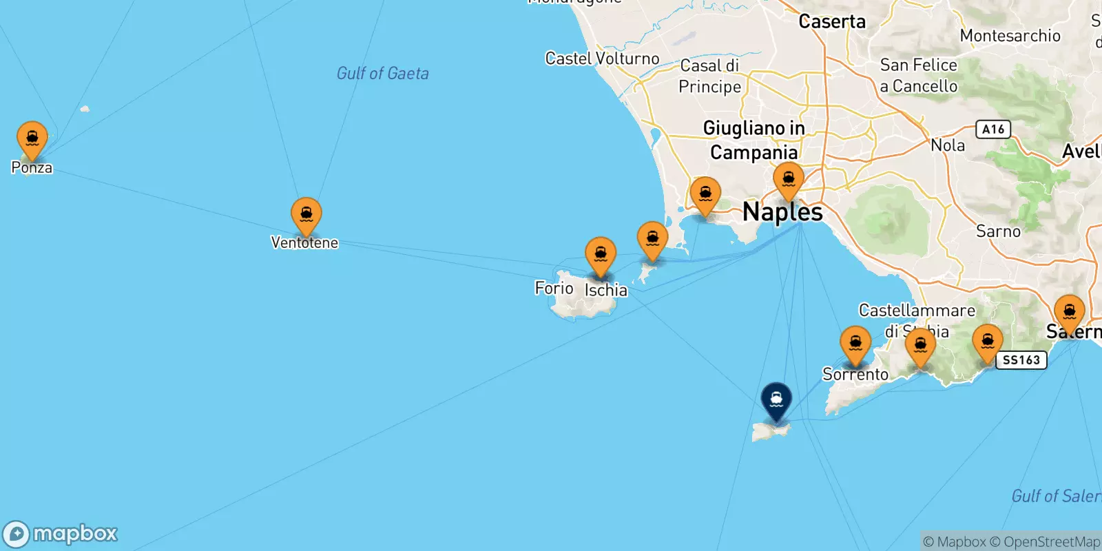 Ferries from Italy to Gulf Of Naples