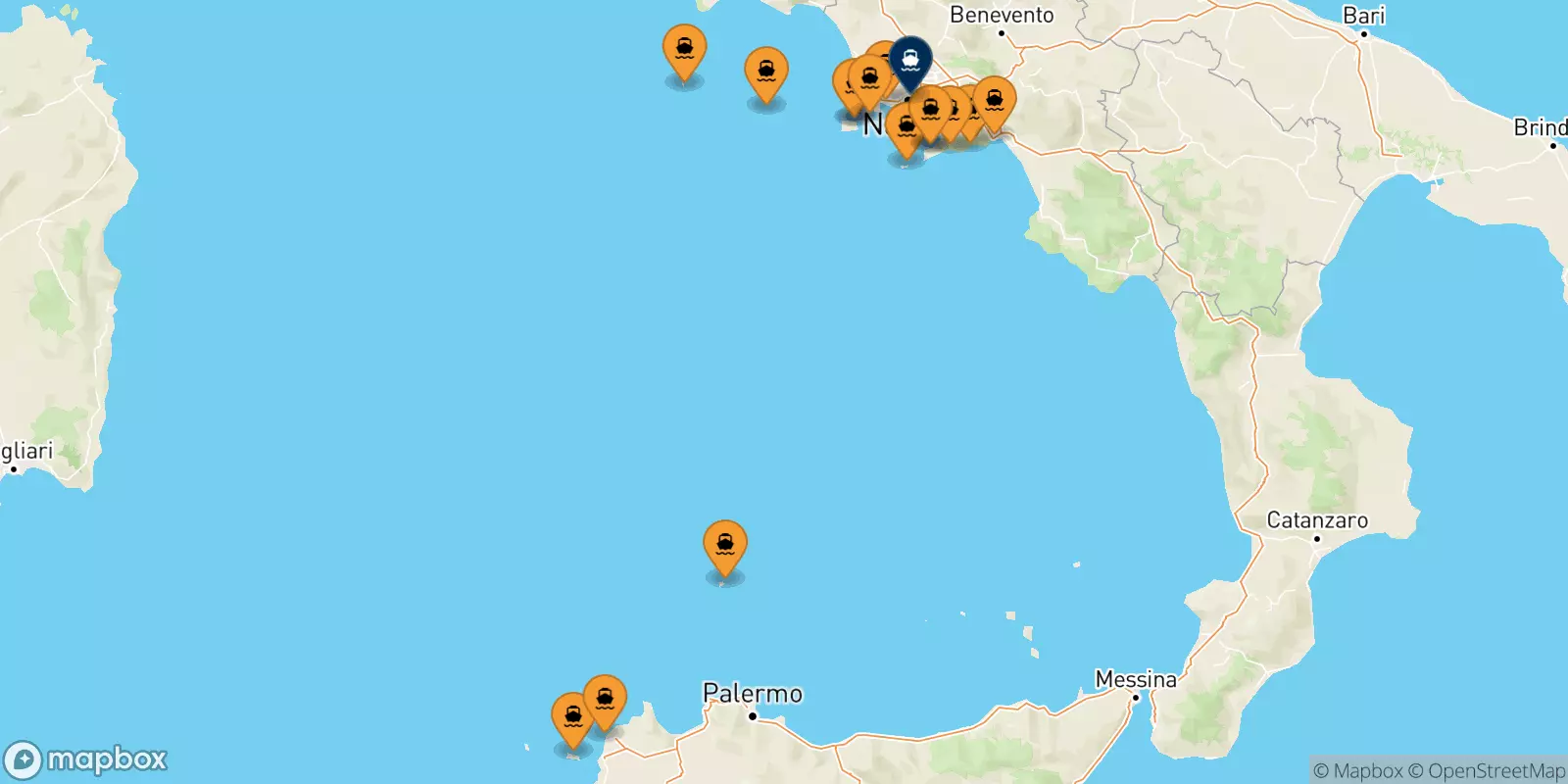 Ferries from Italy to Naples Beverello