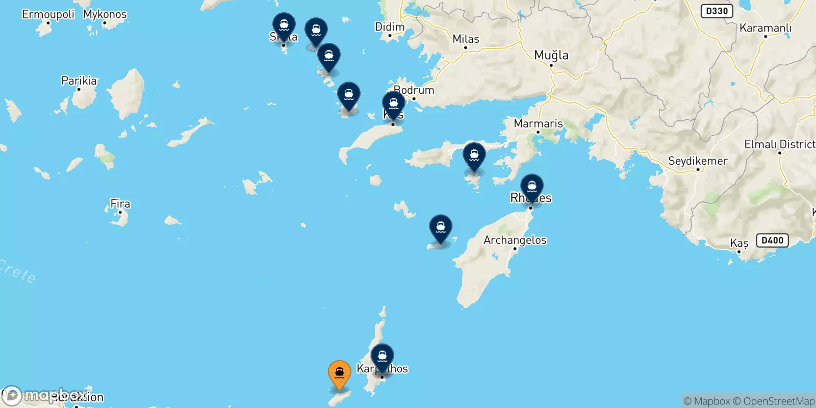 Ferries from Kasos to the Dodecanese Islands