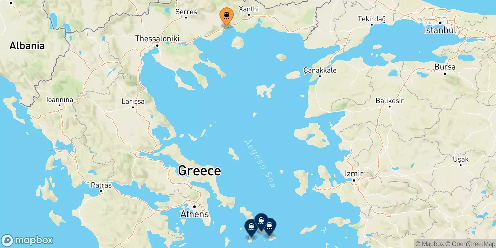 Ferries from Kavala to the Cyclades Islands