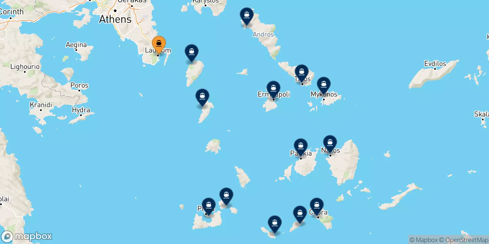 Ferries from Lavrio to the Cyclades Islands