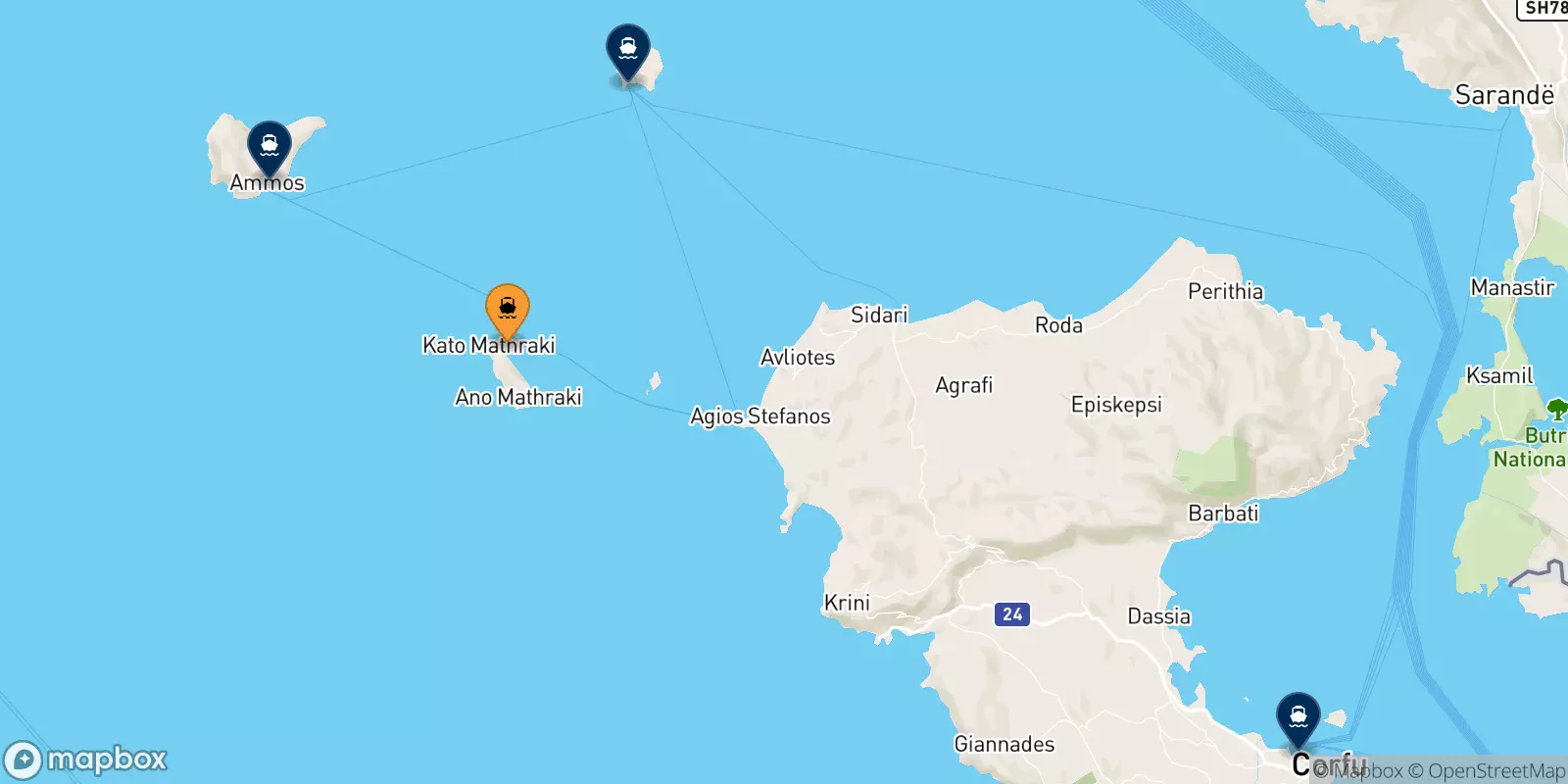 Ferries from Mathraki to the Ionian Islands