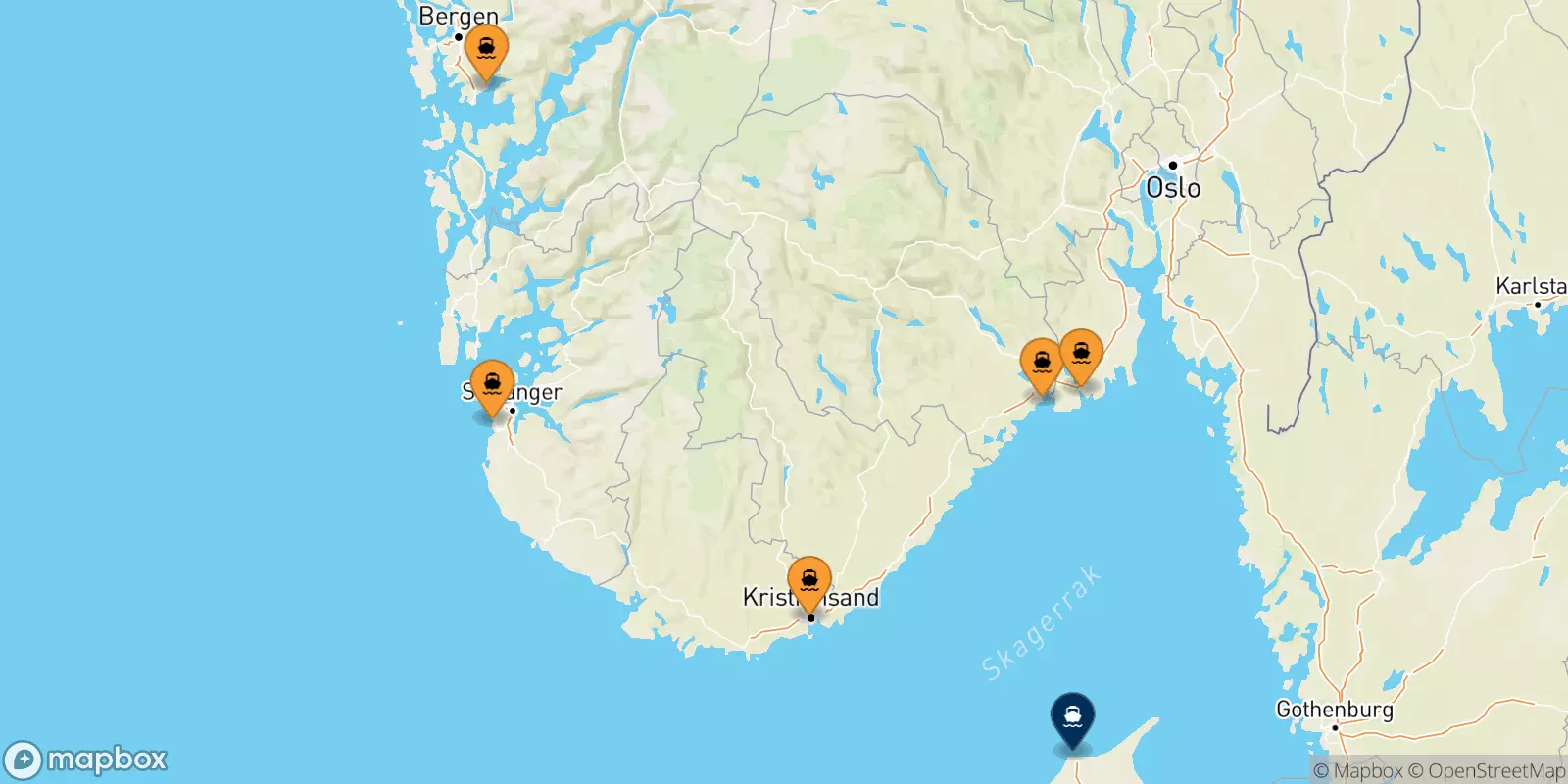 Ferries from Norway to Hirtshals