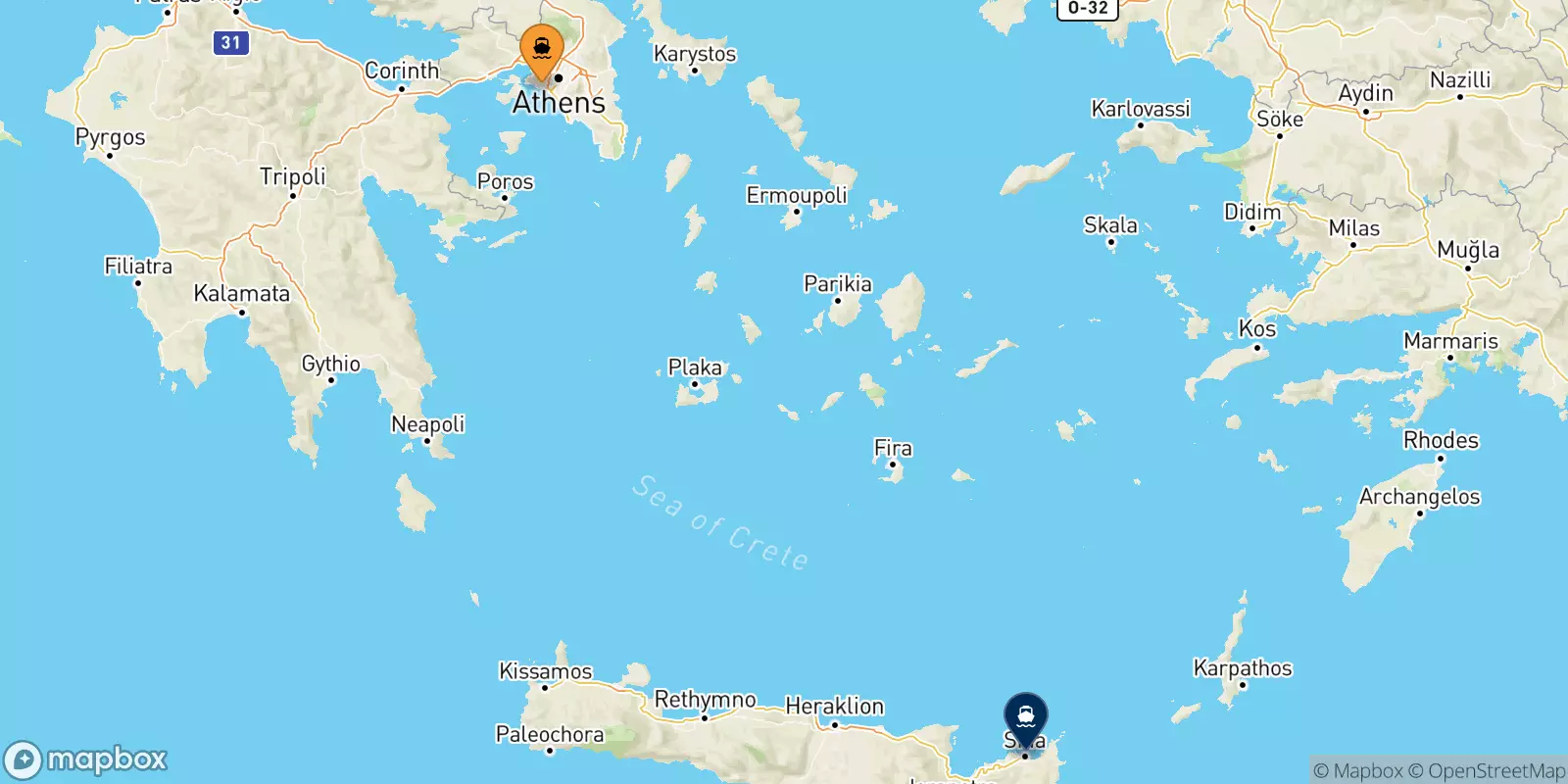 Ferries from Piraeus to Sitia