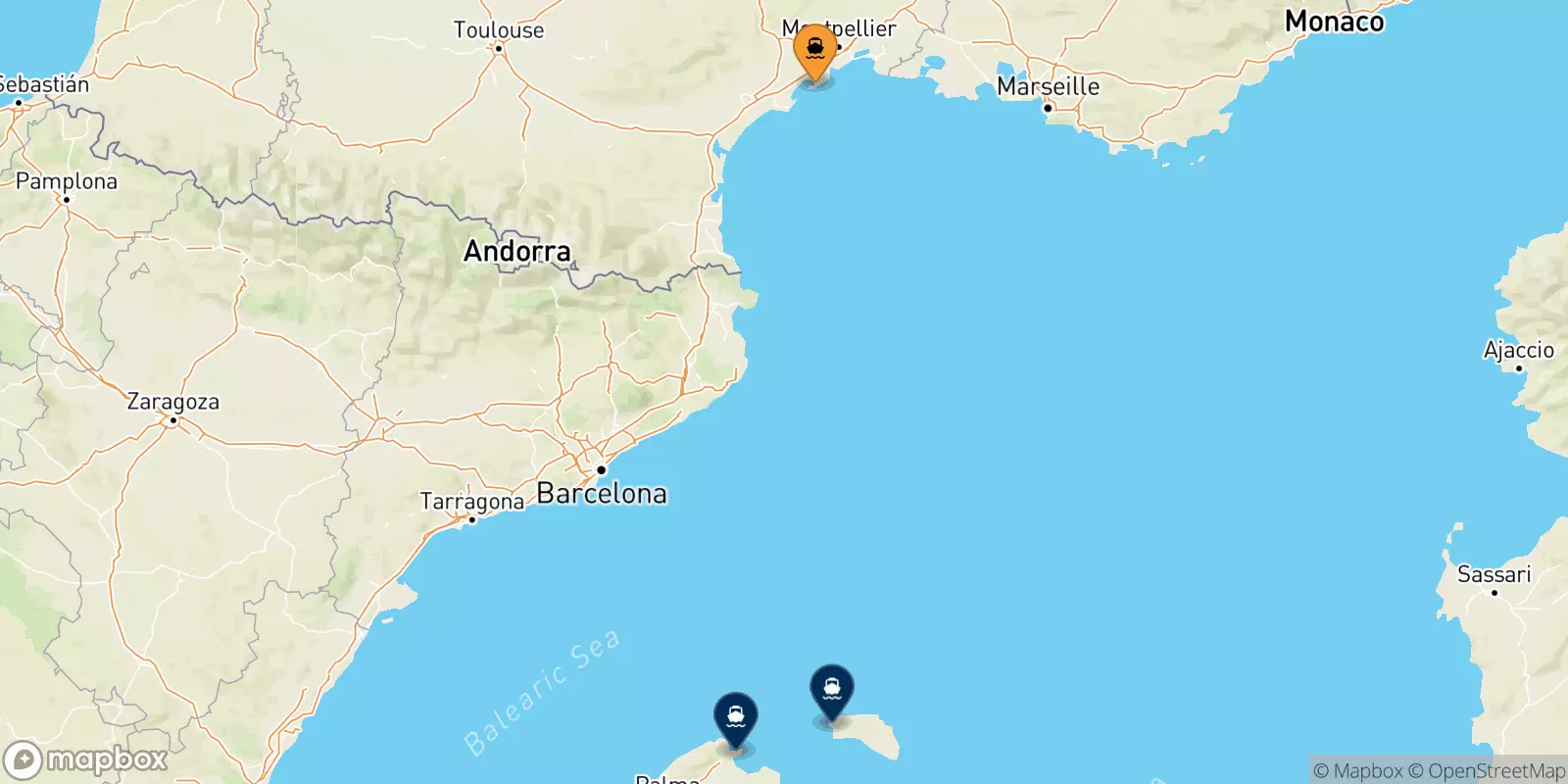 Ferries from Sete to the Balearic Islands