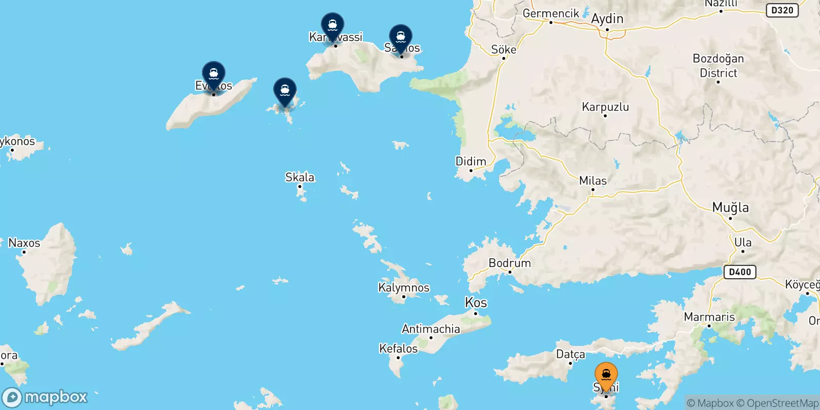 Ferries from Symi to the Aegean Islands